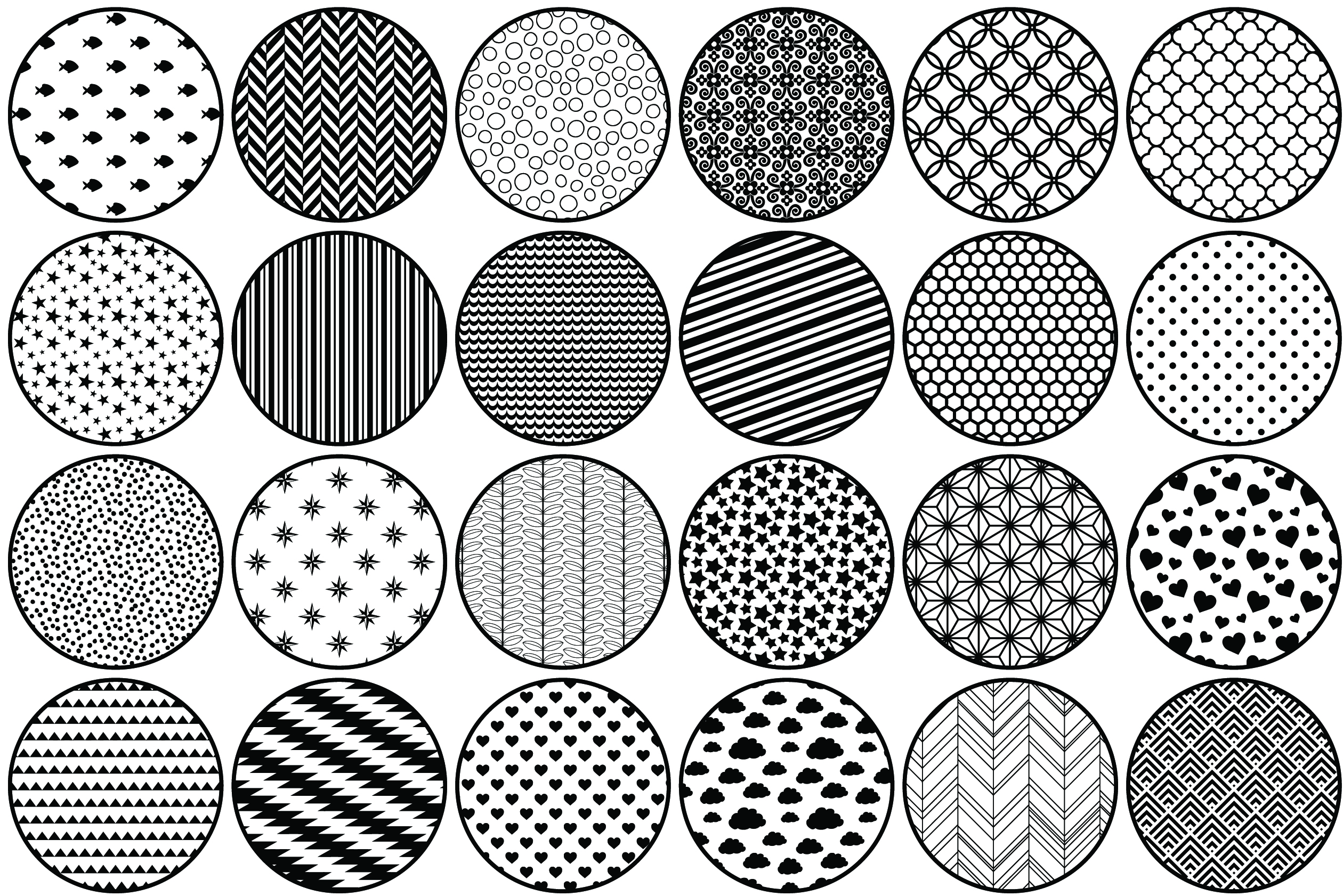 Download 75 Circle Patterns SVG Bundle, Background Pattern SVG.