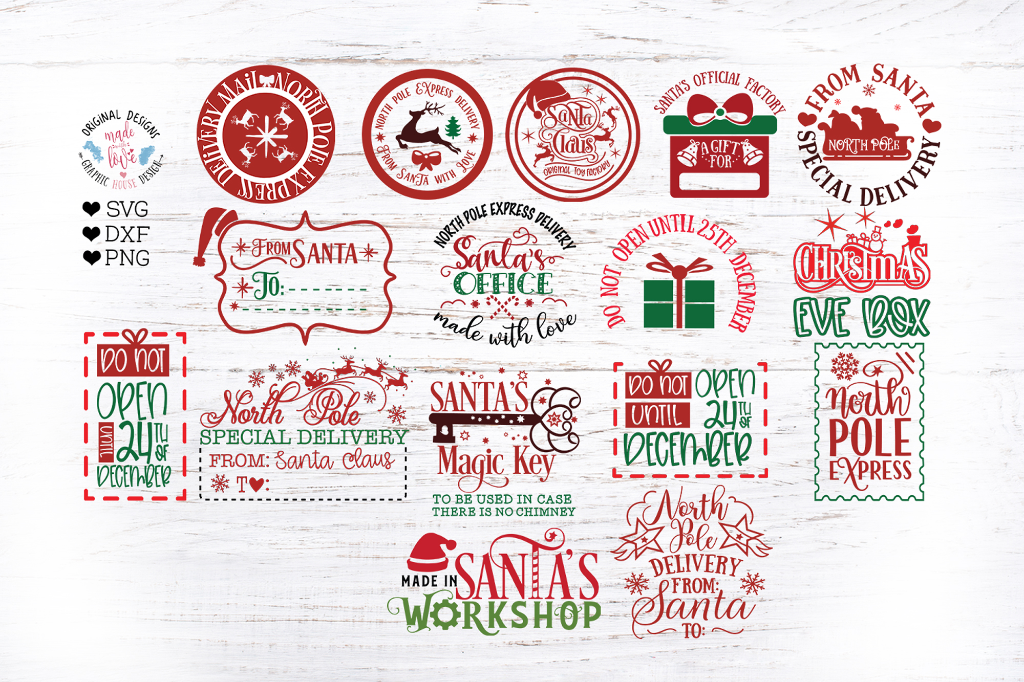 Santa Claus Stamps Santa Stamps Bundle