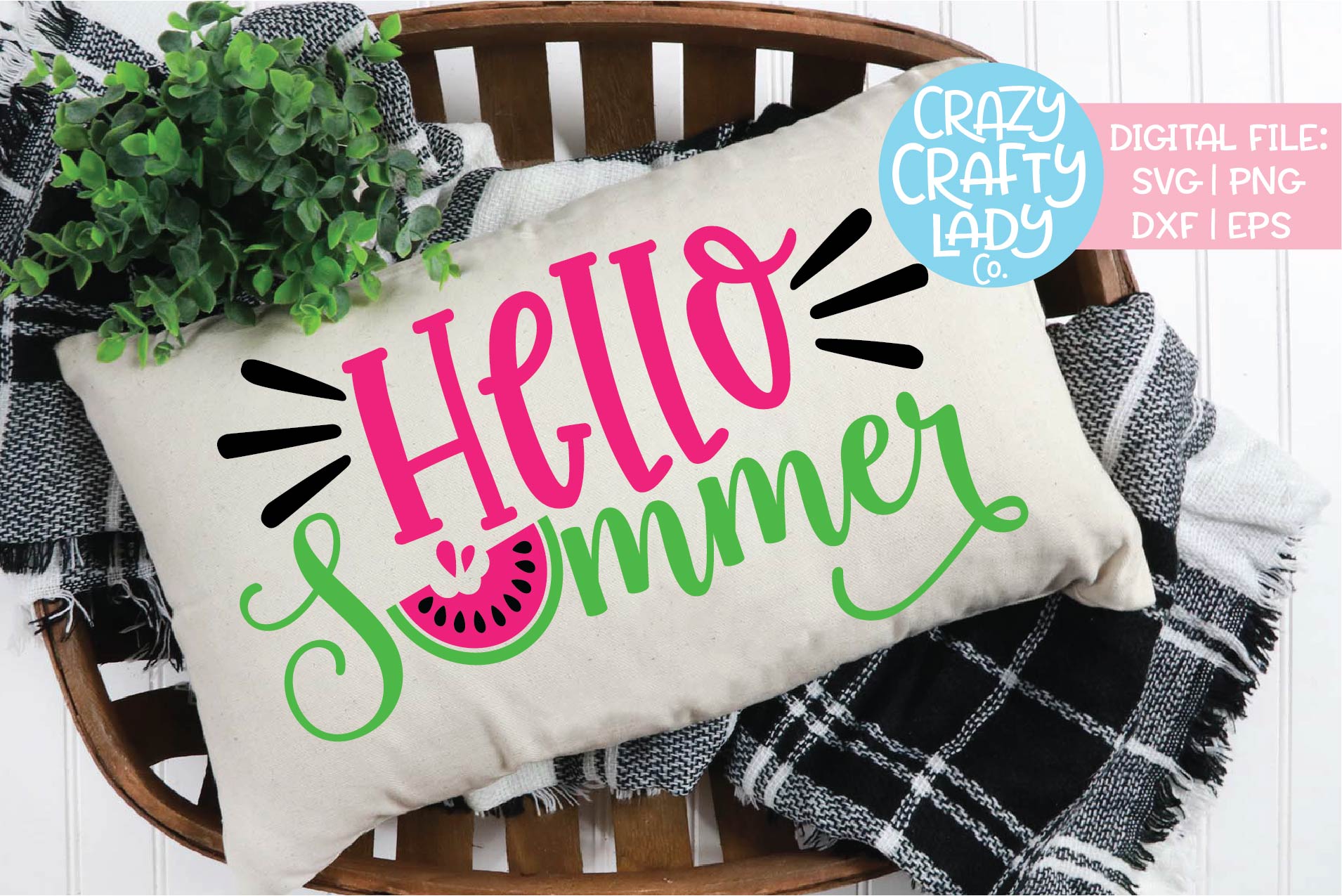 Download Hello Summer Watermelon SVG DXF EPS PNG Cut File