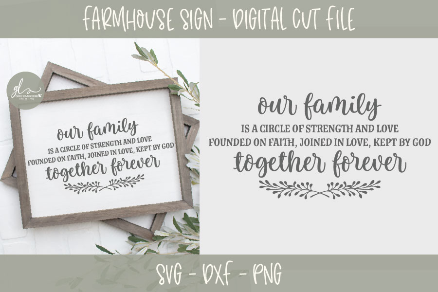 Download Our Family Is A Circle Of Strength And Love - SVG, DXF & PNG