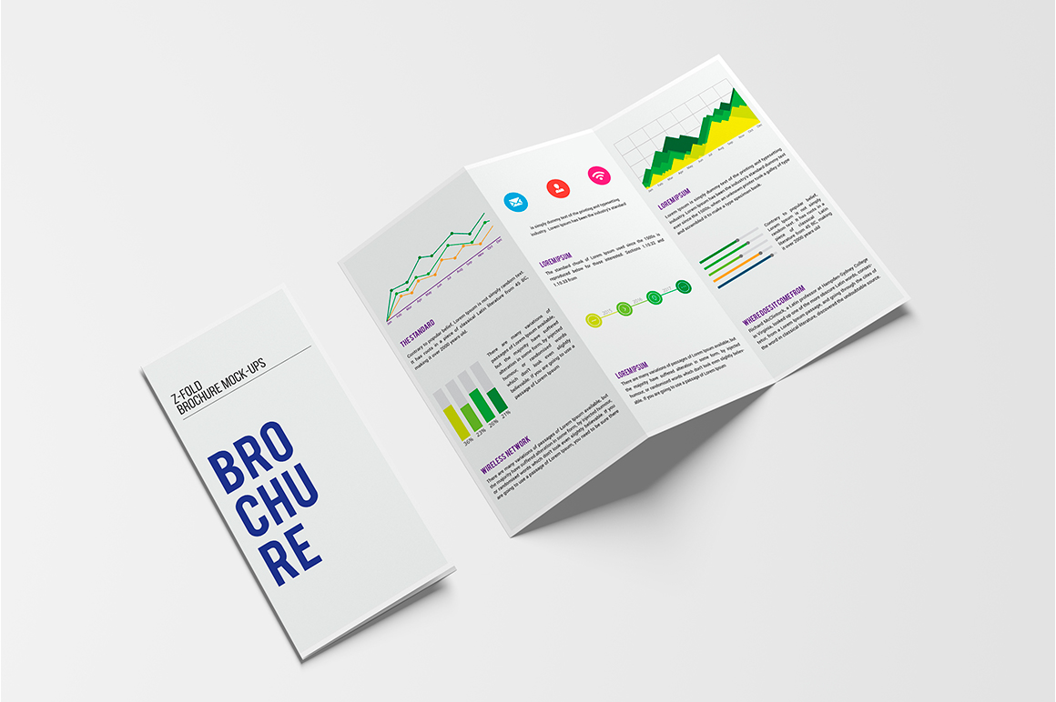 a4 z fold brochure mock up by alkstudios design bundles 4 fold brochure