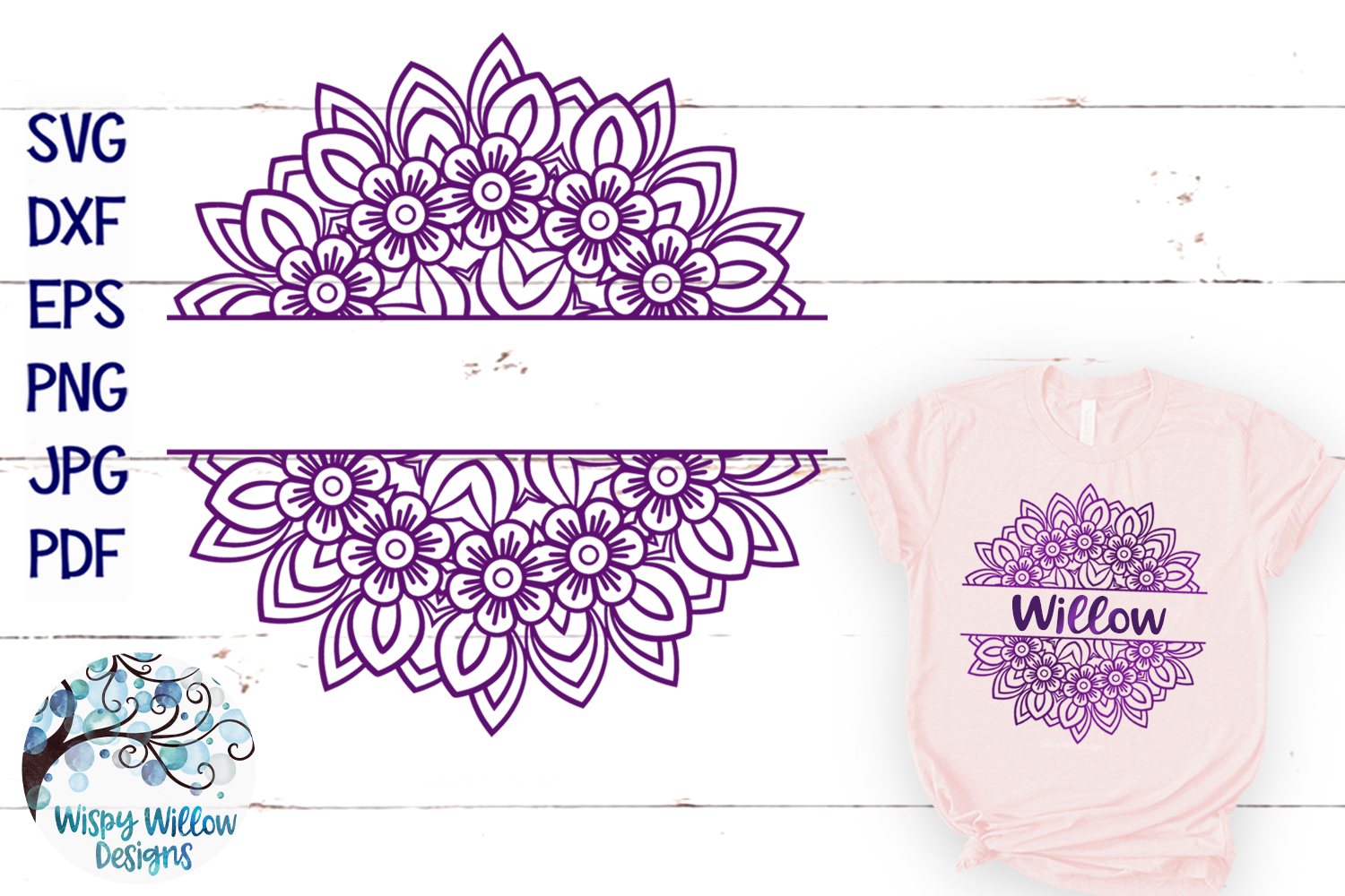 Spring Mandala SVG | Split Mandala for Monogram or Name SVG (418961) | SVGs | Design Bundles