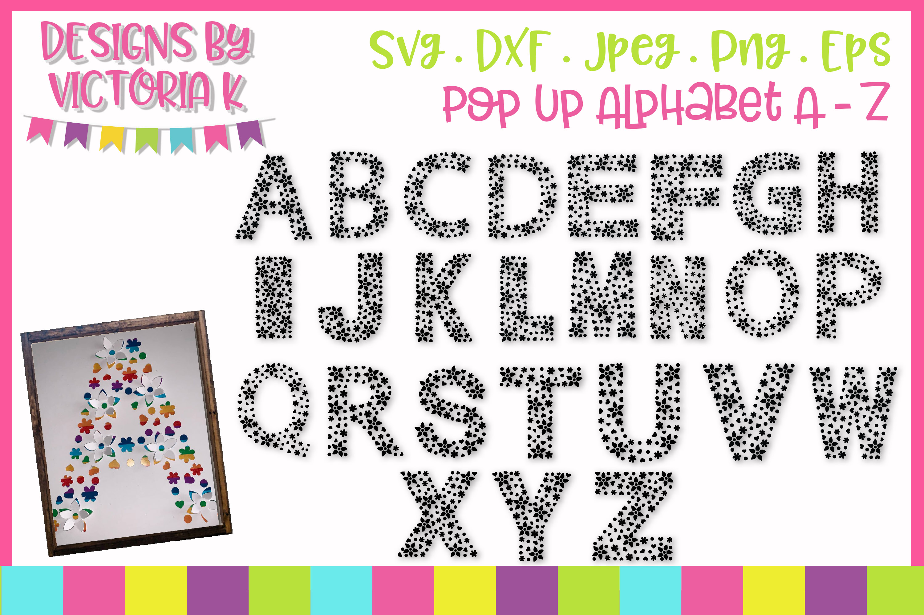 Pop up Alphabet A-Z, SVG Cut File