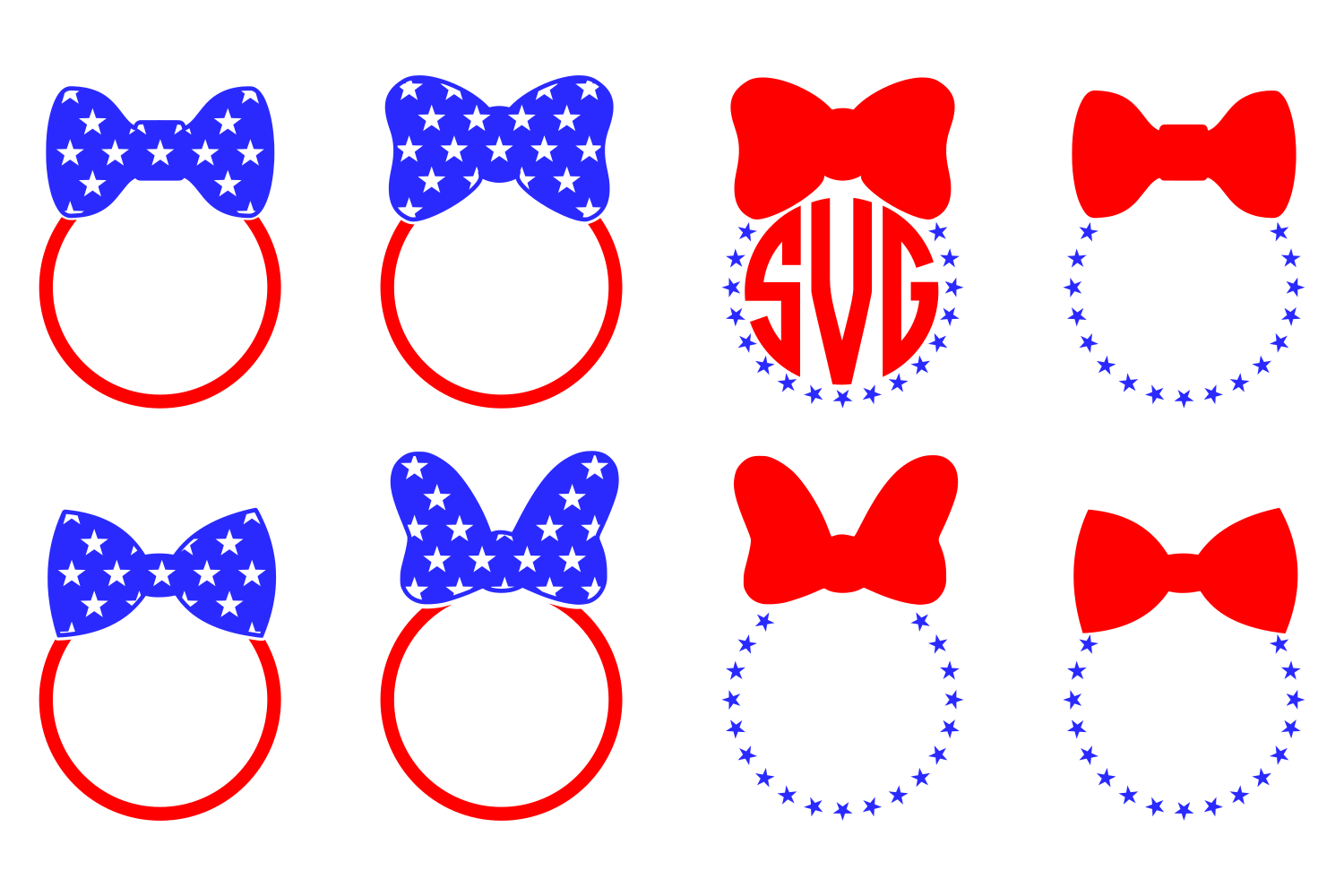 Download Bow Monogram SVG 4th of July Bow Monogram SVG (111528) | SVGs | Design Bundles