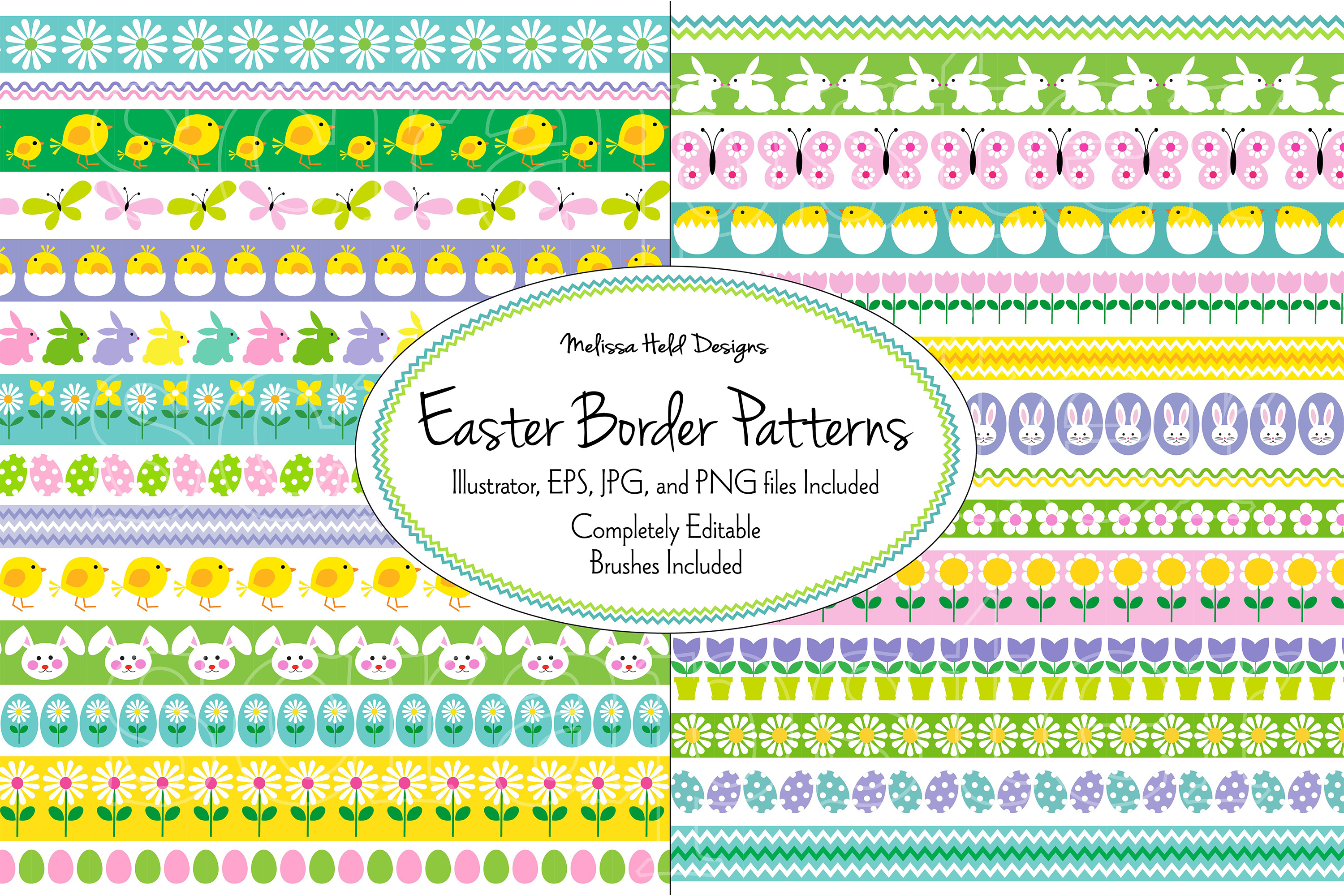 Easter Border Patterns (179449) | Patterns | Design Bundles