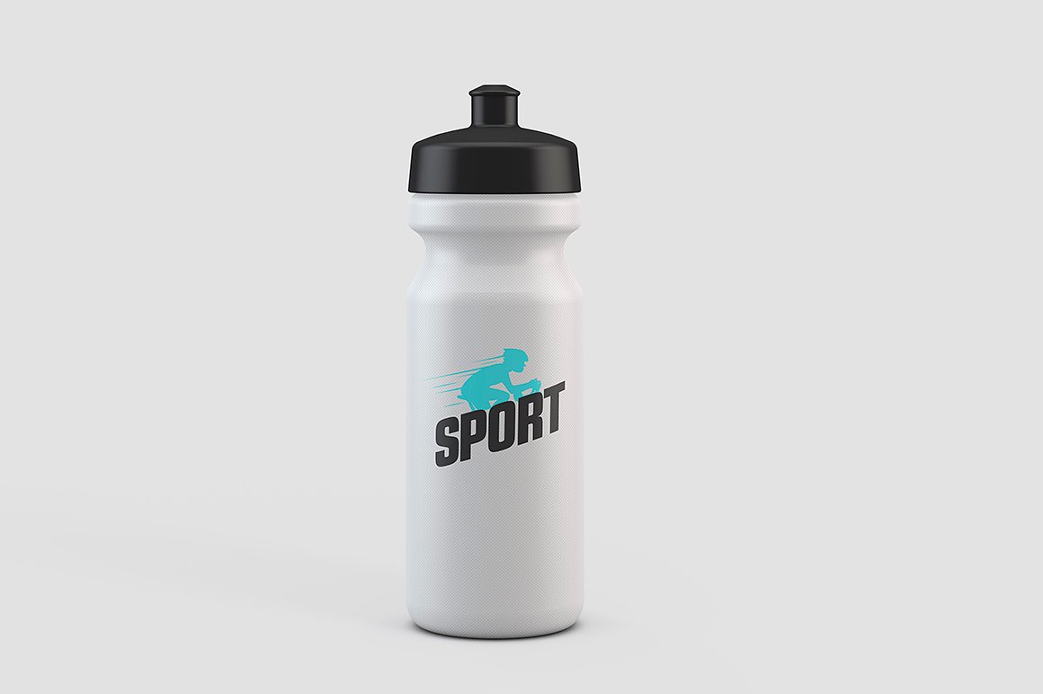 Download Steel Sport Water Bottle With Carabiner Mockup - Aluminum ...