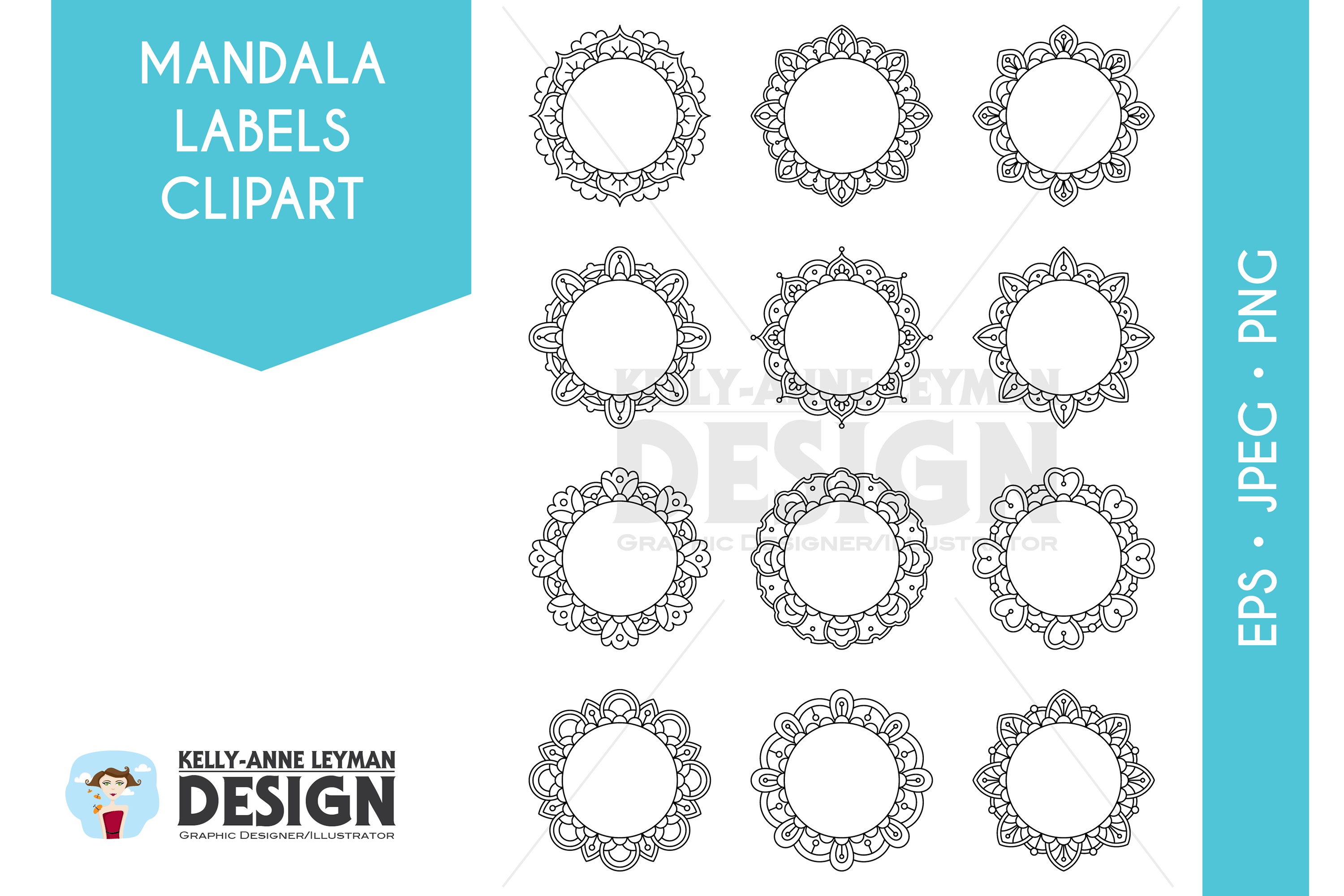 Mandala Circle Frames Clipart