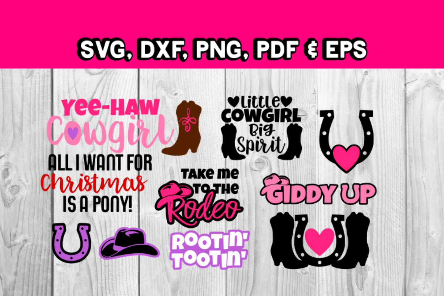 Download Cowgirl bundle - Cowgirl svg files - layered svg - boots (116932) | SVGs | Design Bundles