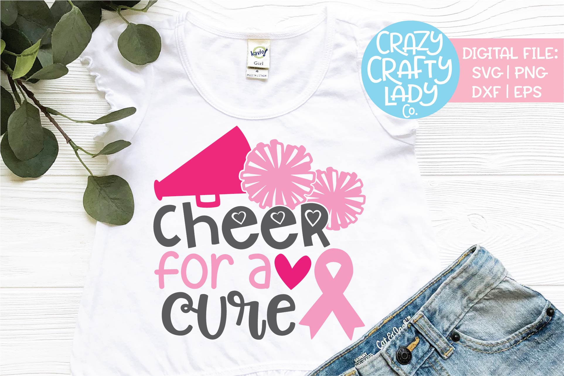 Cheer for a Cure Breast Cancer SVG DXF EPS PNG Cut File