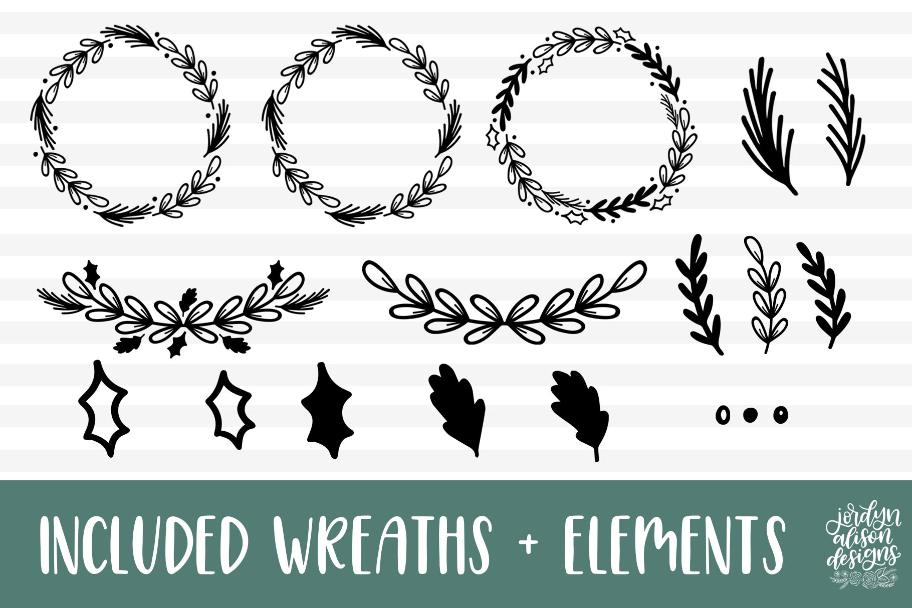 Download Holiday SVG Cut Files Bundle, With Wreaths