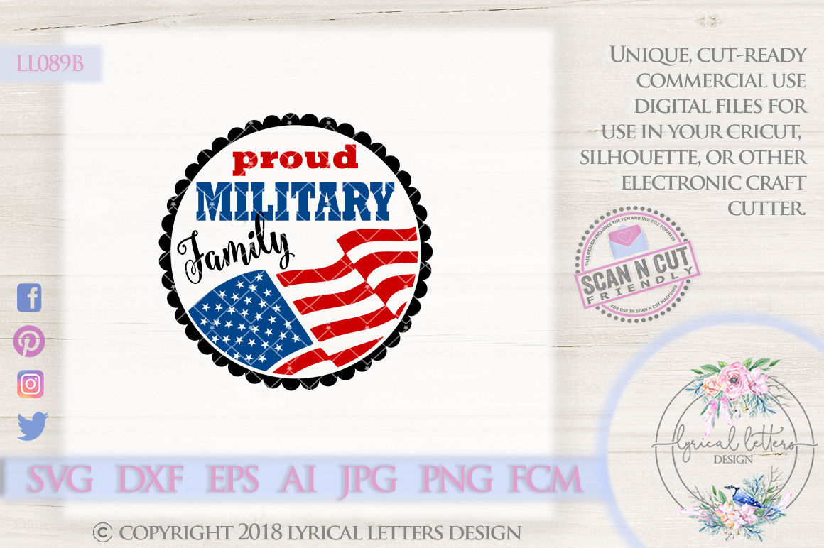 Download Proud Military Family Ornament SVG Cut File LL089B