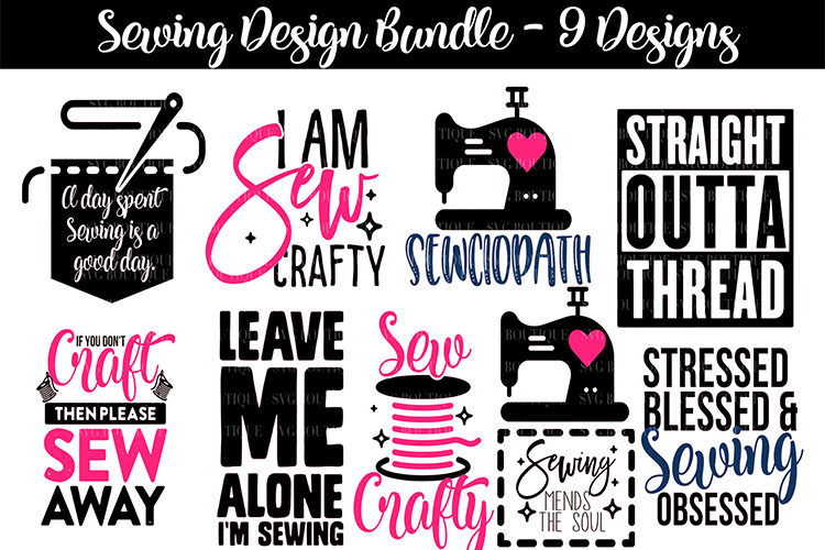 Download Sewing SVG Bundle - Crafting Quotes- SVG PNG DFX (195009) | SVGs | Design Bundles