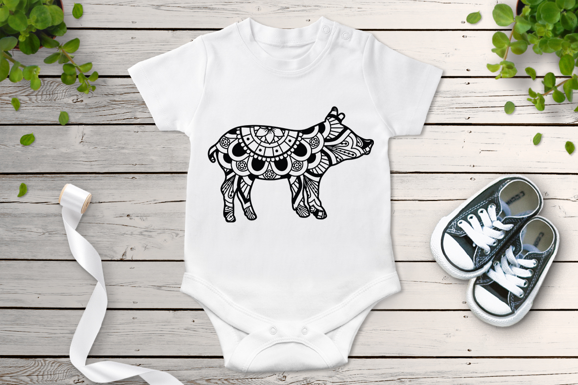 Download Pig Mandala SVG, Piglet Mandala, Pig Clipart, Farm Animal.