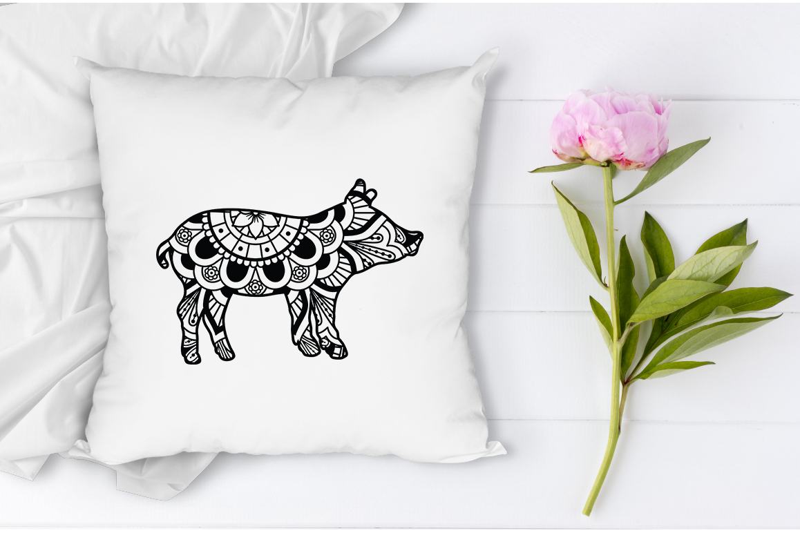 Download Pig Mandala SVG, Piglet Mandala, Pig Clipart, Farm Animal.