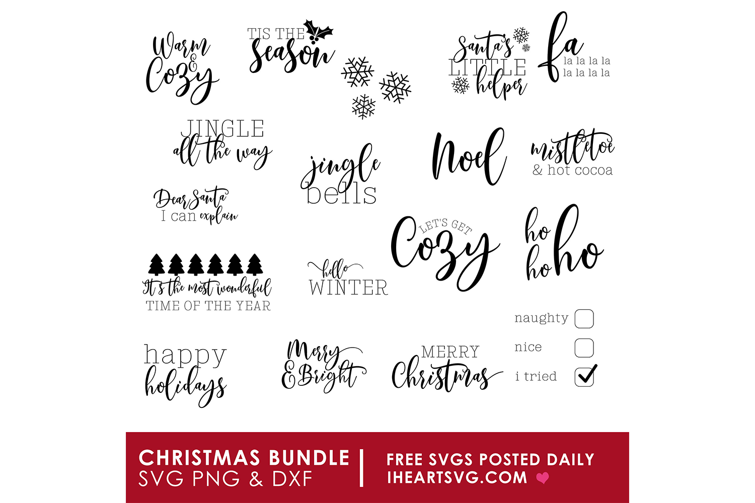 Download Christmas Svg Bundle 18 Holiday Cut Files