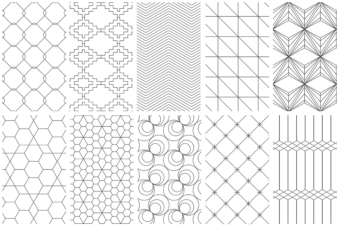 Simple Line Geometric Patterns (11192) | Backgrounds | Design Bundles