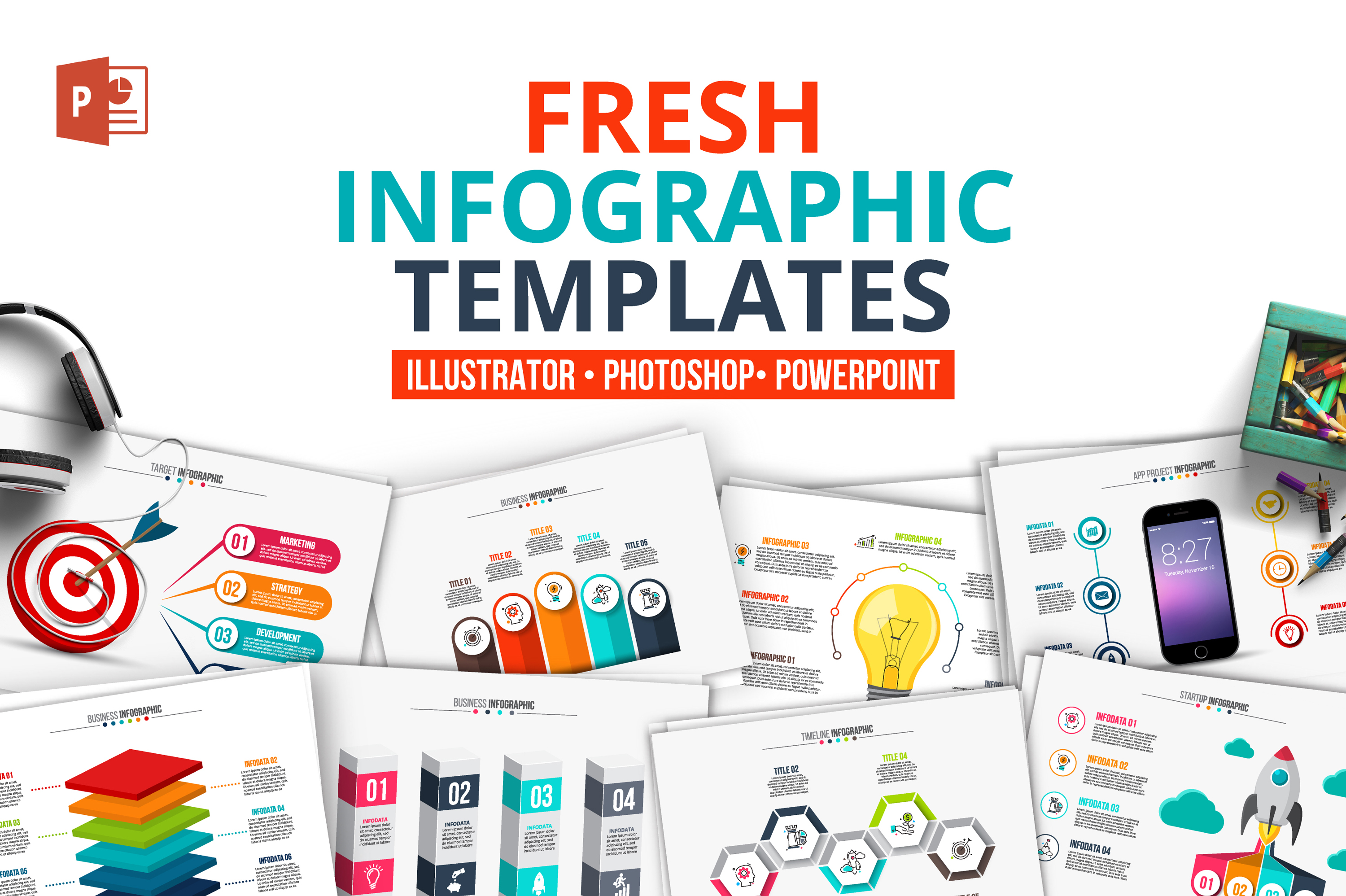 Fresh powerpoint infographics