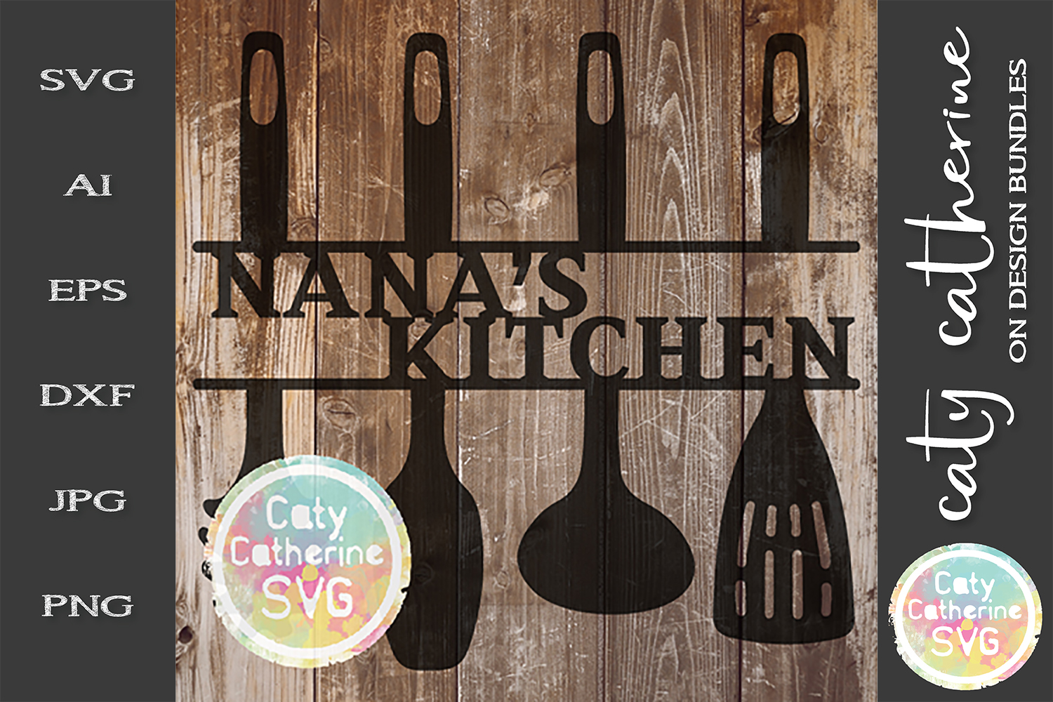 Nana's Kitchen Sign SVG Cut File Kitchen Utensils