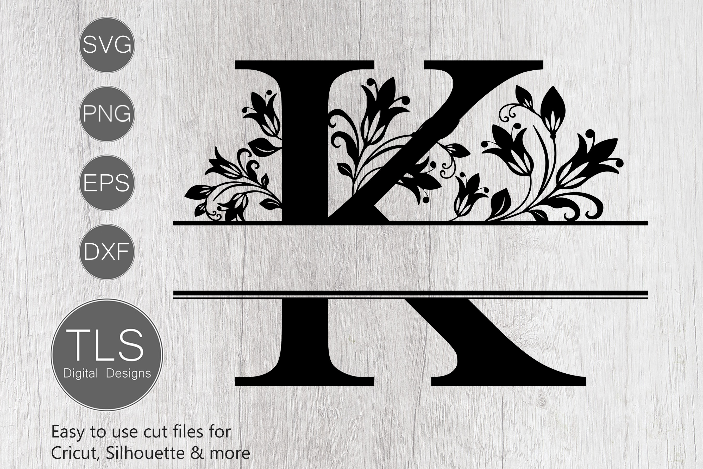 K Split Monogram SVG