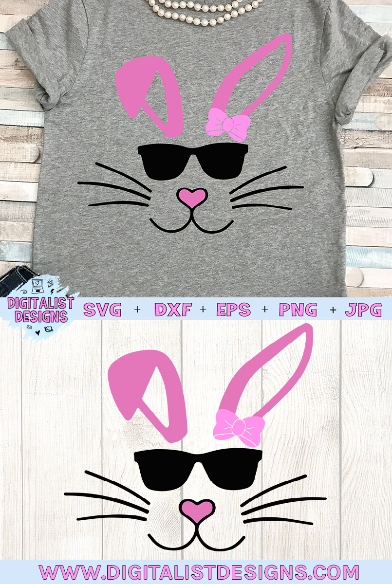 Download Sunglasses Bunny SVG, Girls SVG, Easter SVG