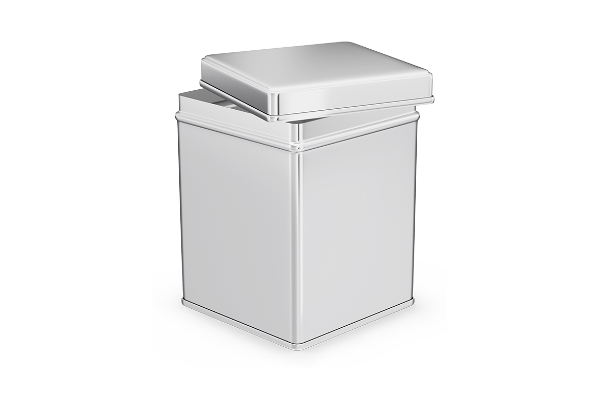 Download Metallic Square Tin Box Mockup (67155) | Mock Ups | Design Bundles