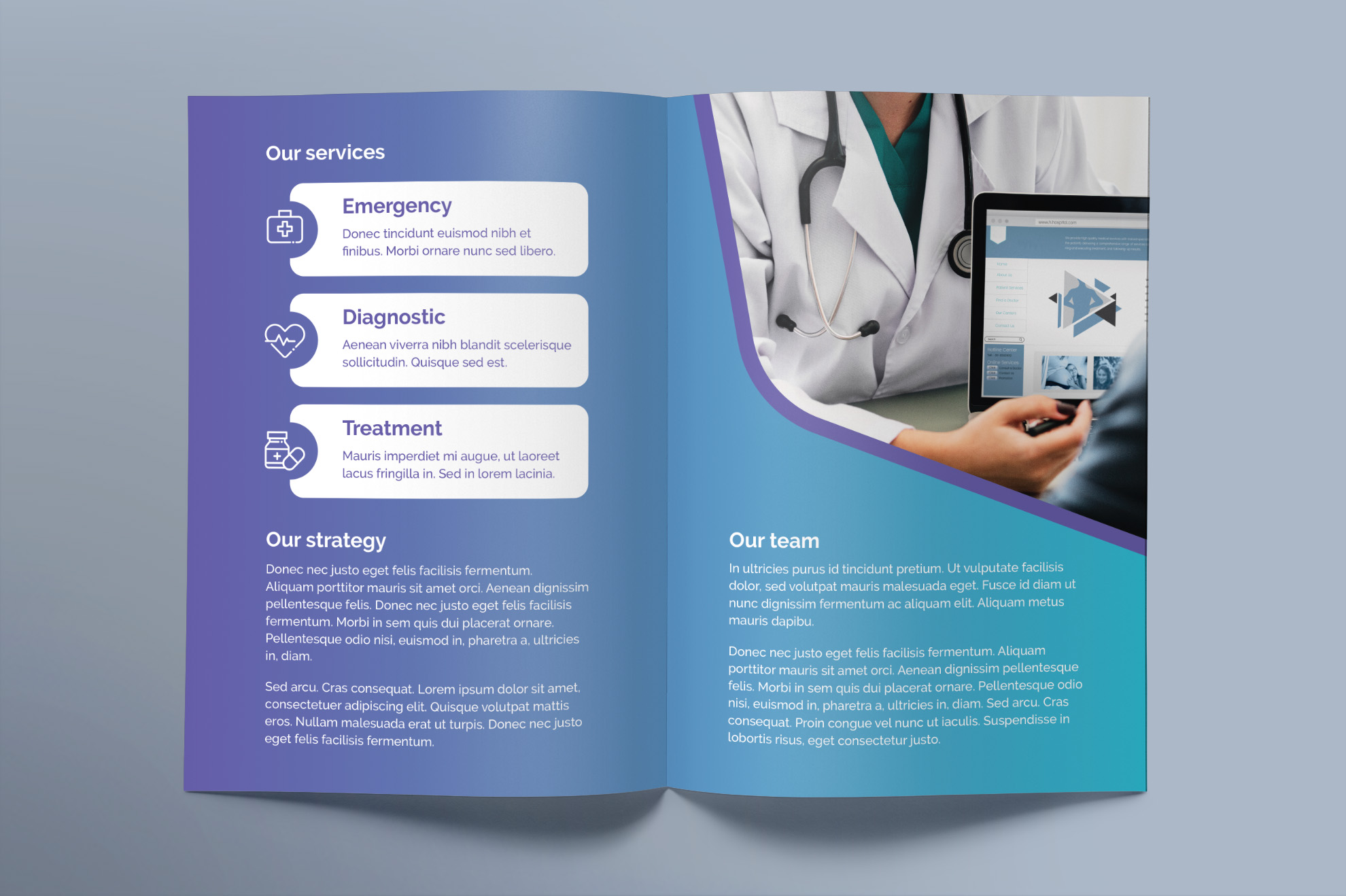 hospital brochure design templates free download