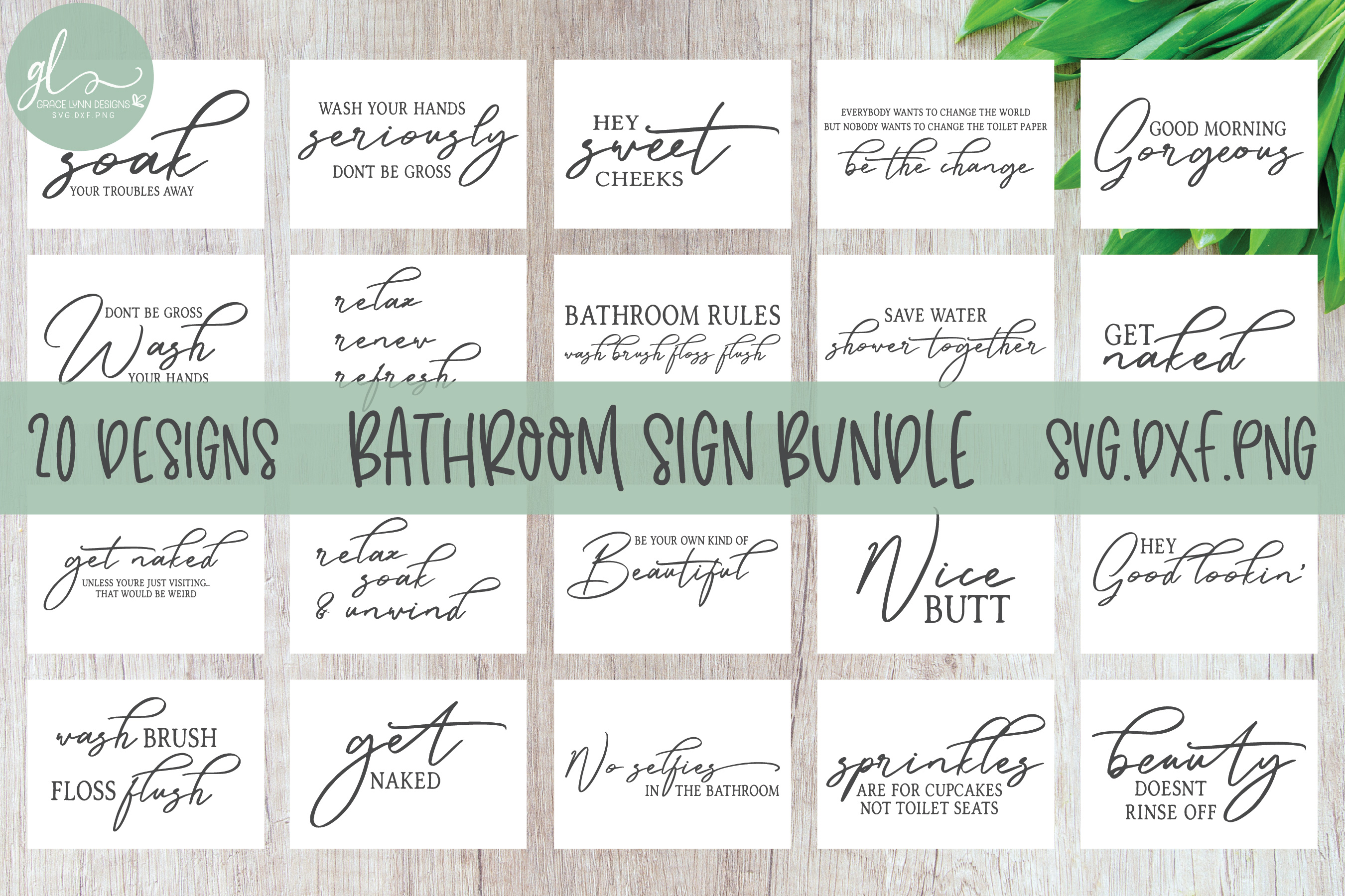 Download Bathroom Sign SVG Bundle - 20 Bathroom Quotes