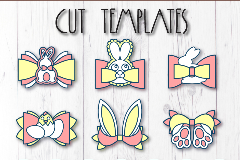 Download Easter bow template SVG bundle, 7 love bow template