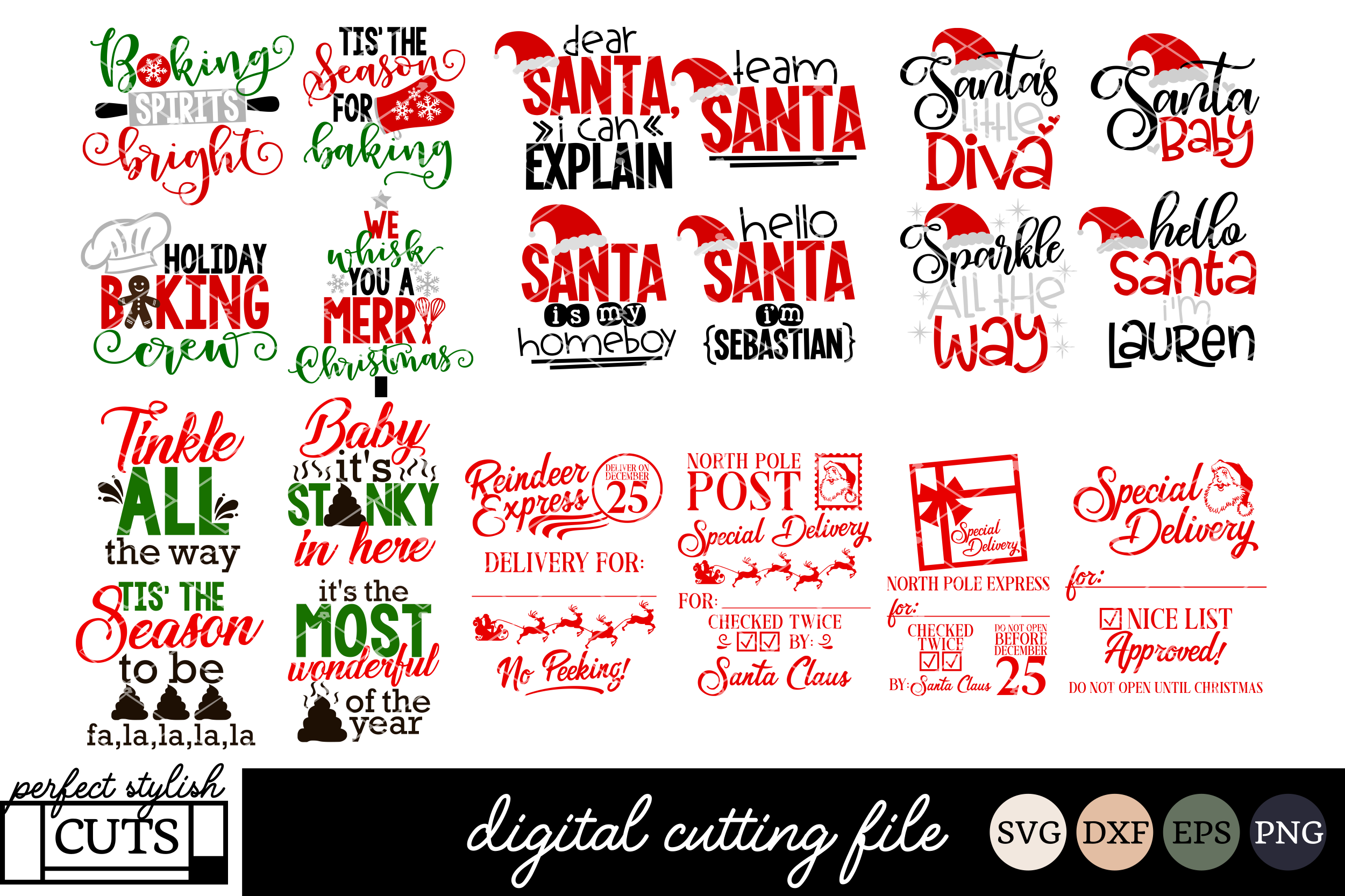 Download The BIG Christmas SVG Bundle - SVG, EPS, DXF, PNG For Crafts