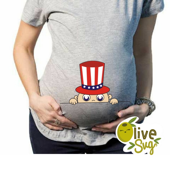 Download 4th of July Peeking Baby SVG, baby svg, maternity svg ...