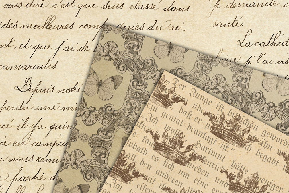 Vintage Ephemera Textures (125081) Textures Design Bundles