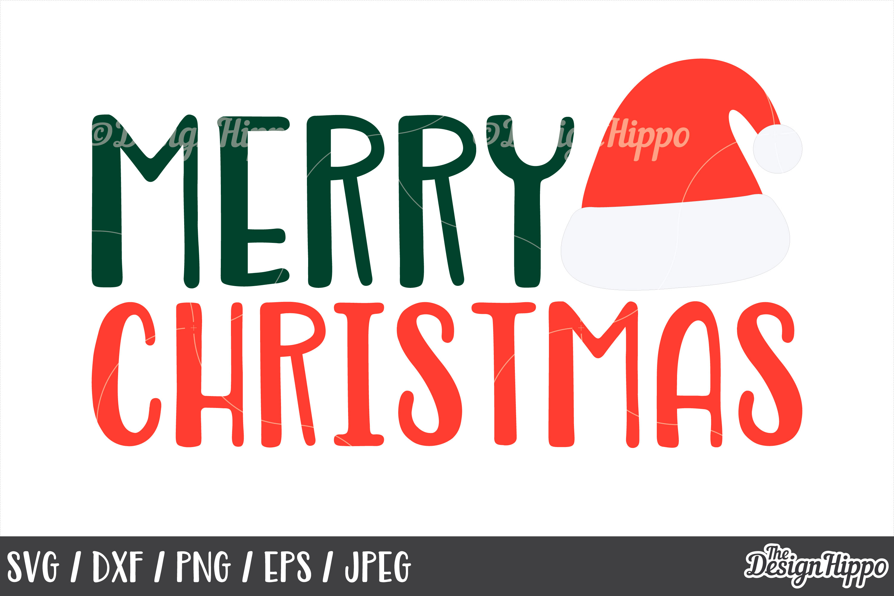 Download Santa Hat, Merry Christmas SVG, PNG, DXF, Cricut, Cut Files