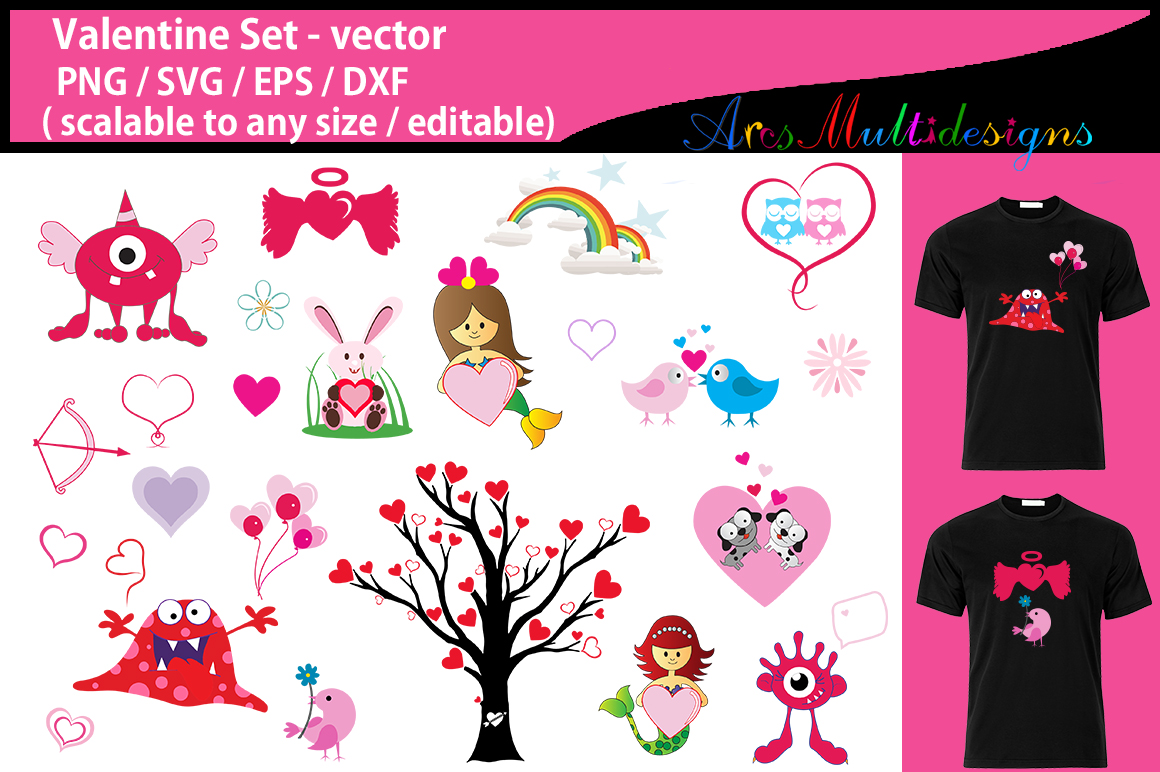 Download Valentine Monsters clipart / Valentine Cuties svg ...