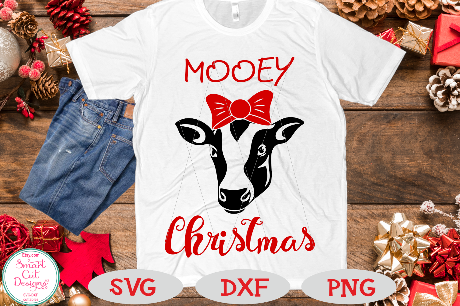 Download Free Mooey Christmas Svg Farm Christmas Funny Christmas Svg SVG DXF Cut File