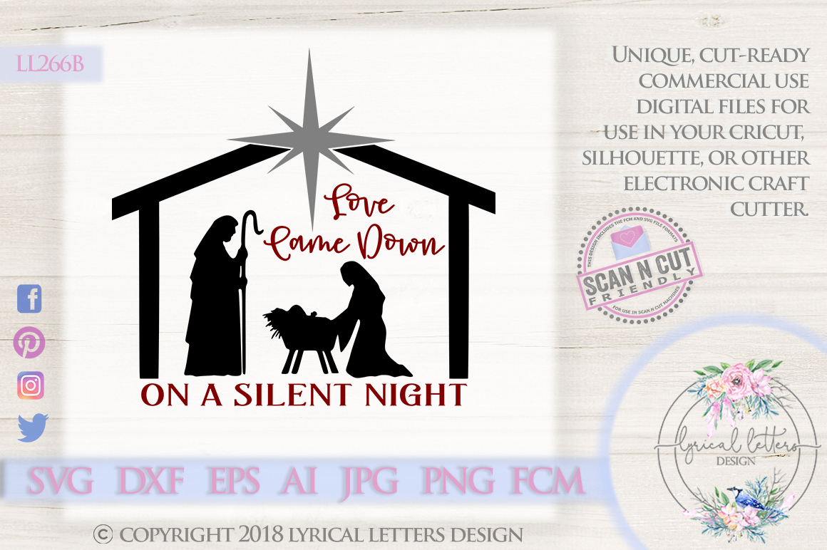 Download Love Came Down on a Silent Night SVG DXF LL266B