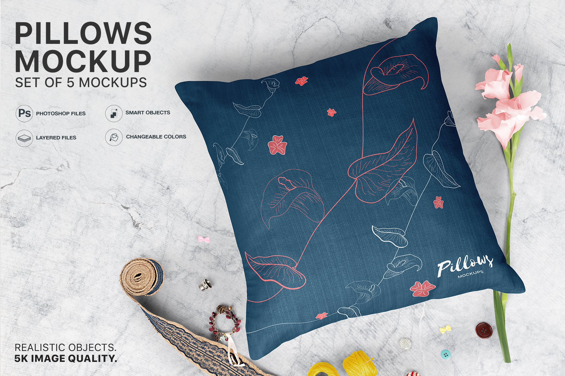 Pillow Mockup Psd Mockup 5