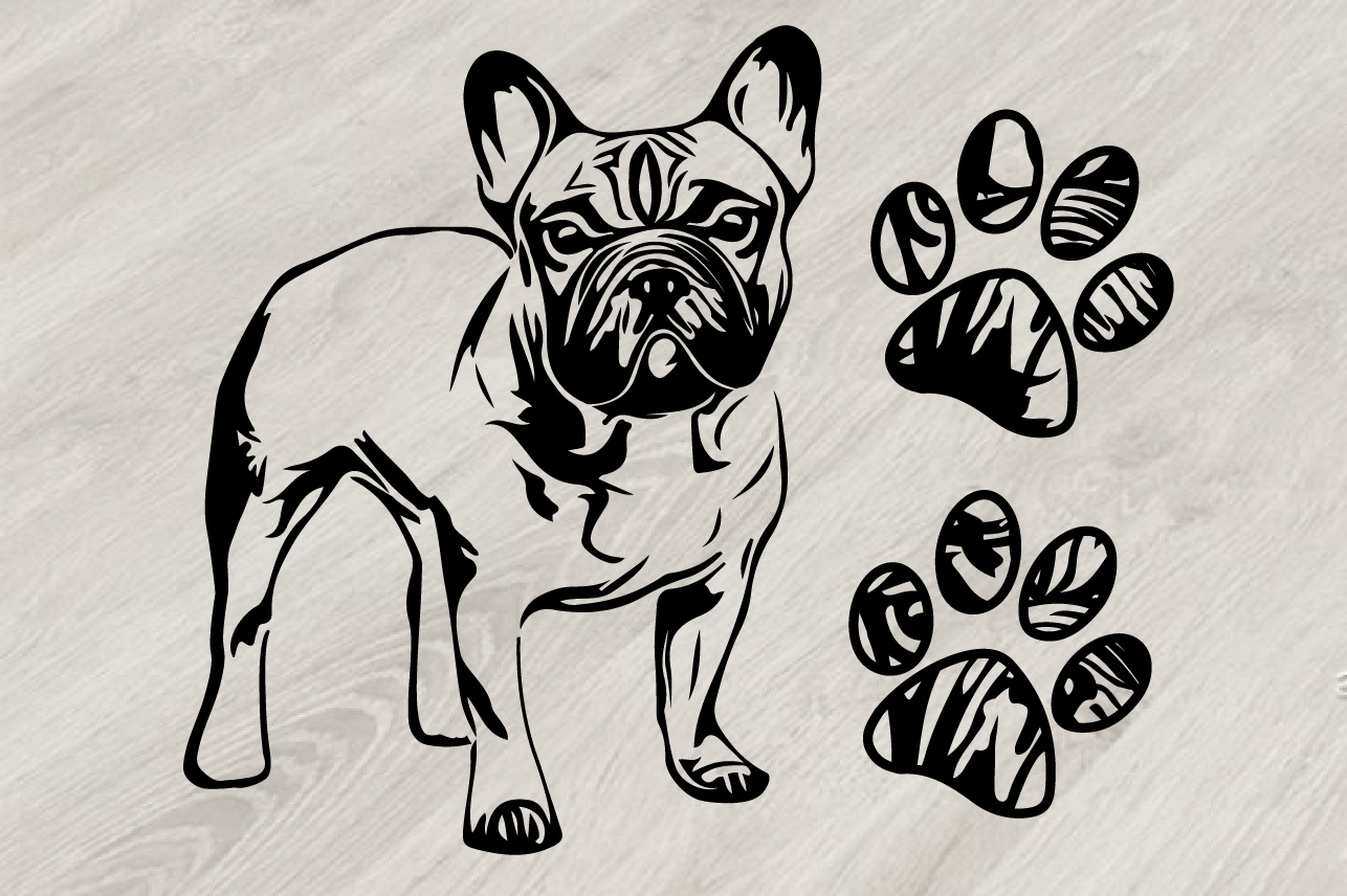 Download French bulldog SVG, Dog paw, Family Pet 820S