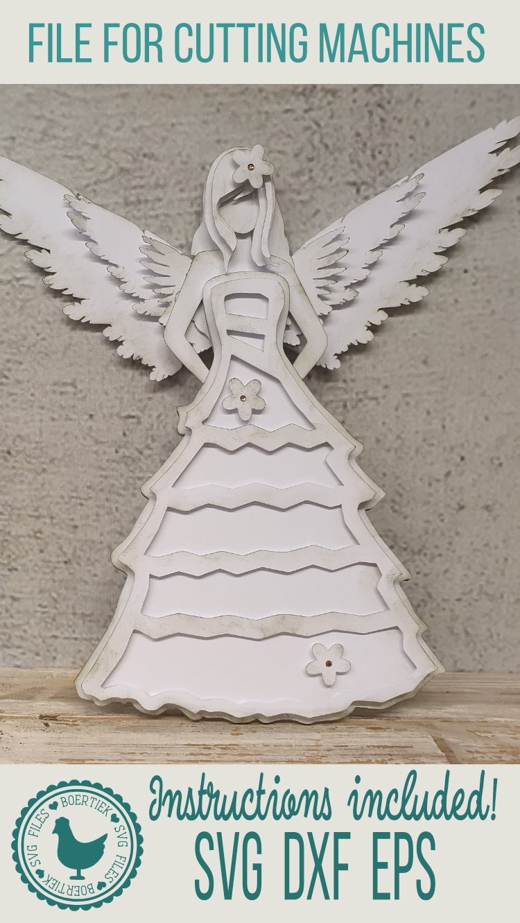 Download Vintage 3D angel, cardstock design, SVG cut file ...