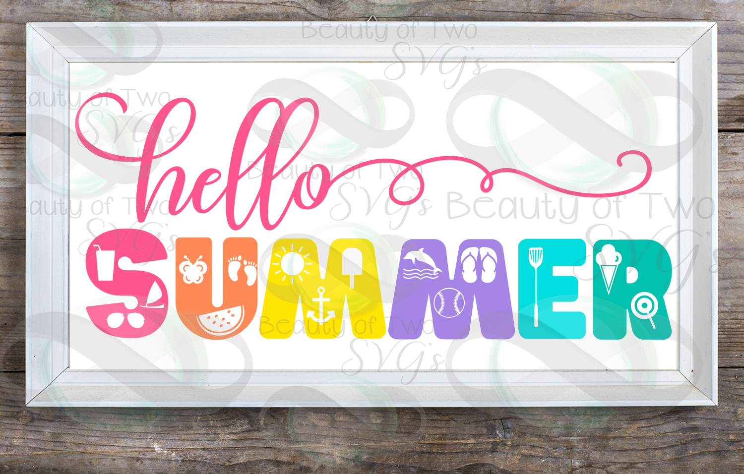Download Hello Summer cutout svg and png, Summer sign or shirt svg