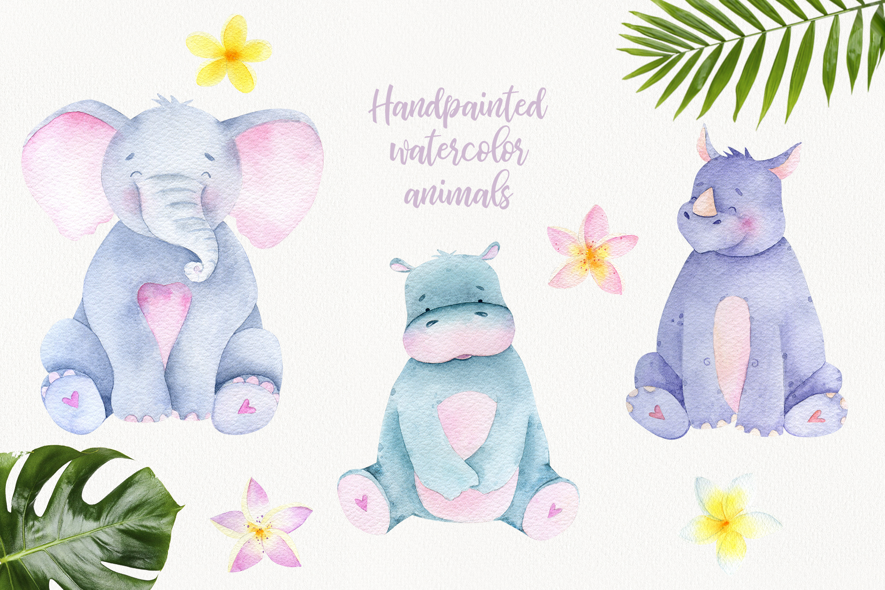 Watercolor Jungle Animals