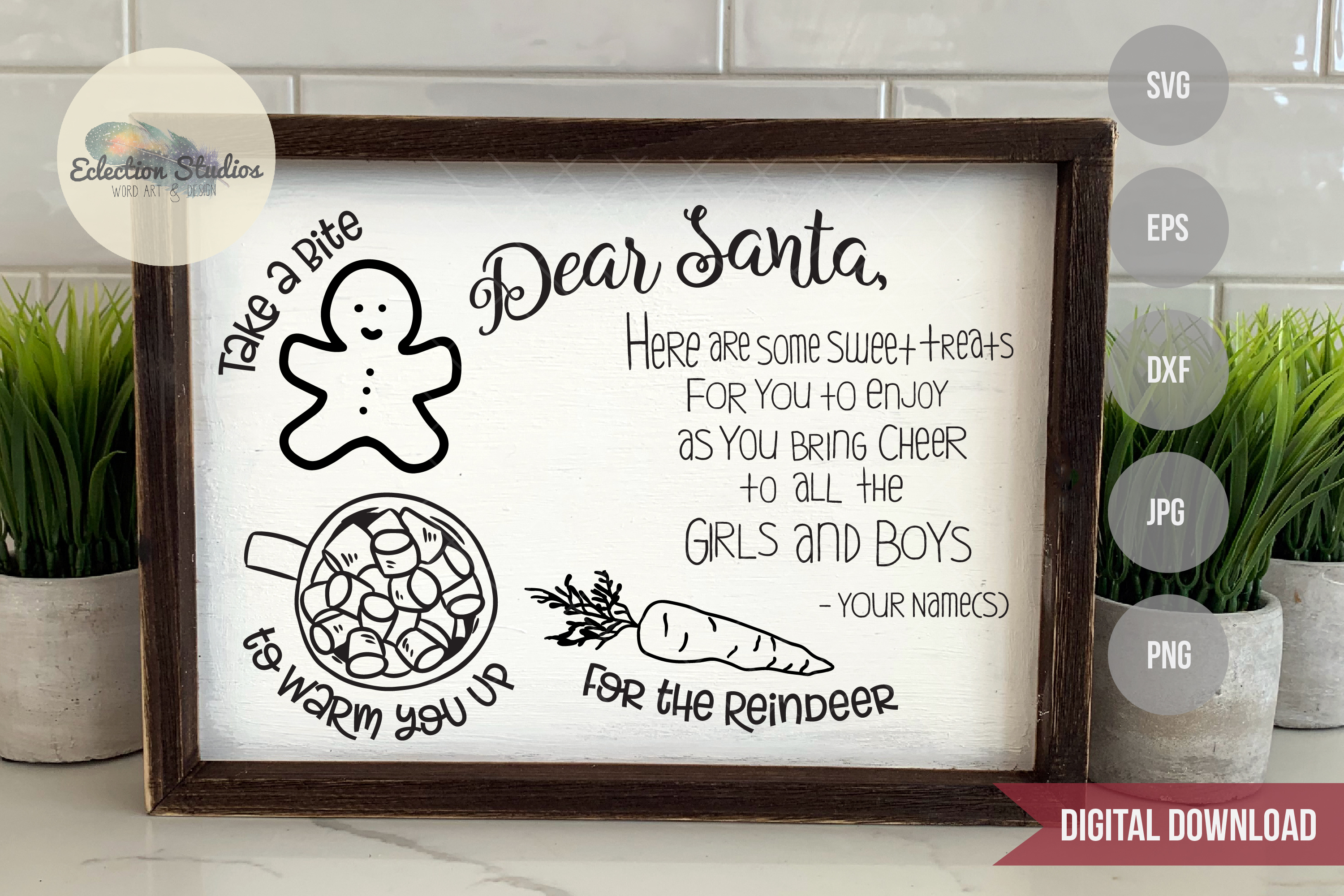 Dear Santa Cookies for Santa Tray SVG example image 1.