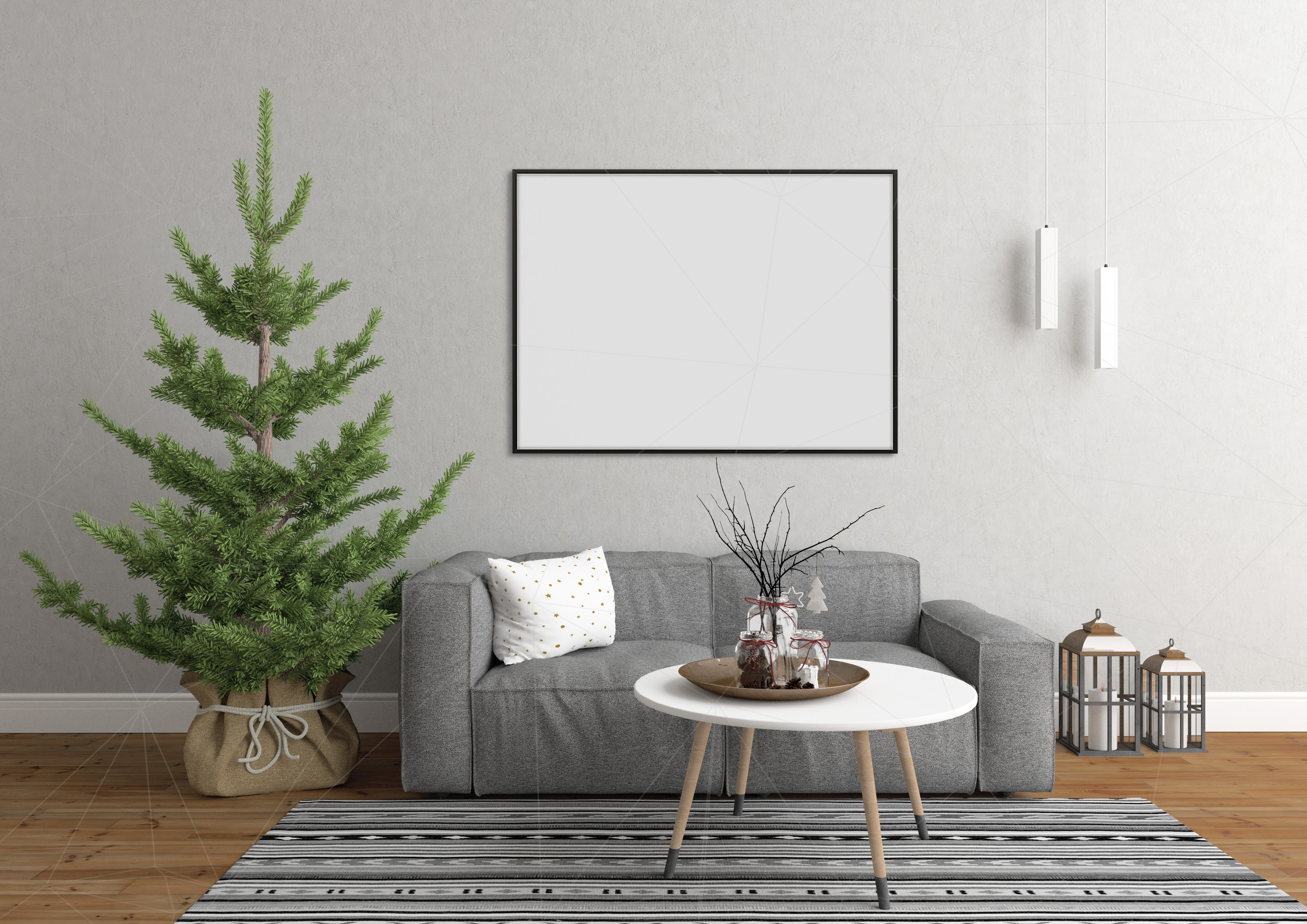 Download Christmas interior mockup bundle - blank wall mock up ...