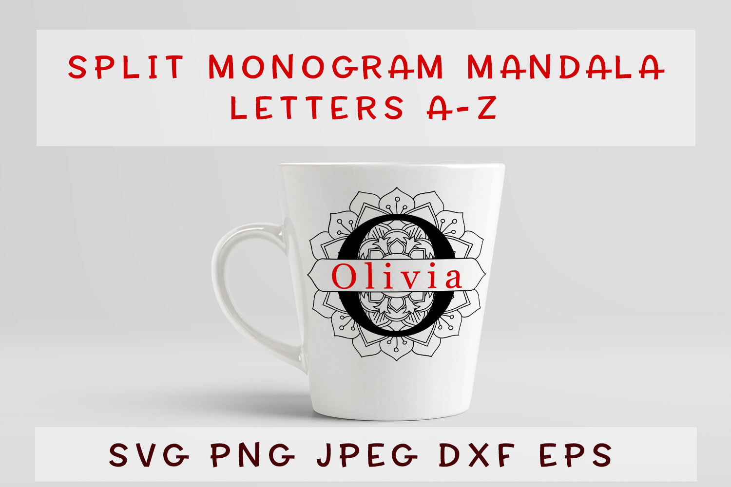 Download Split Monogram Mandala Letters A Z Alphabet Svg