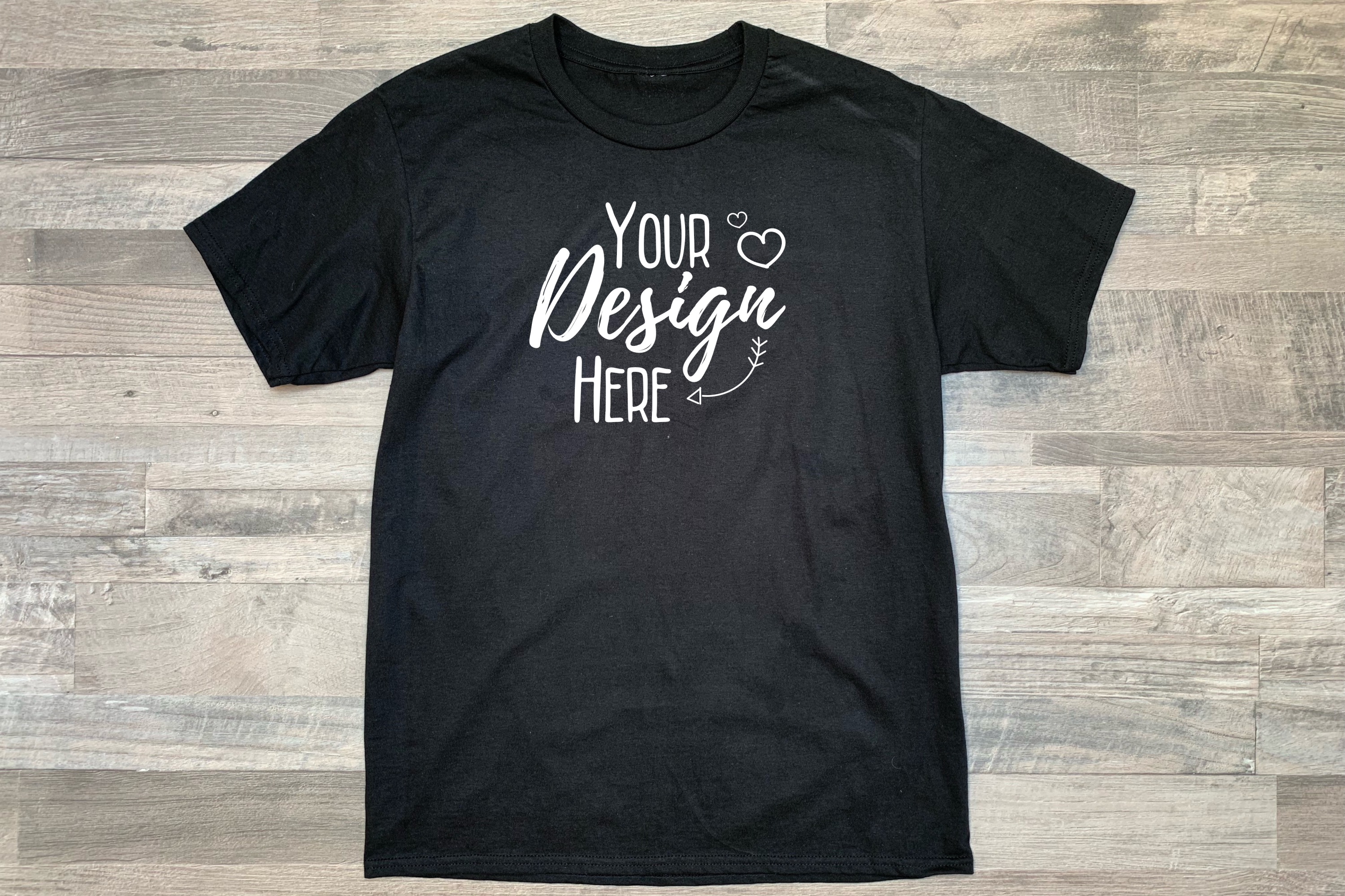 Plain Black T-Shirt Mockup / Flat Lay Design / Summer Design