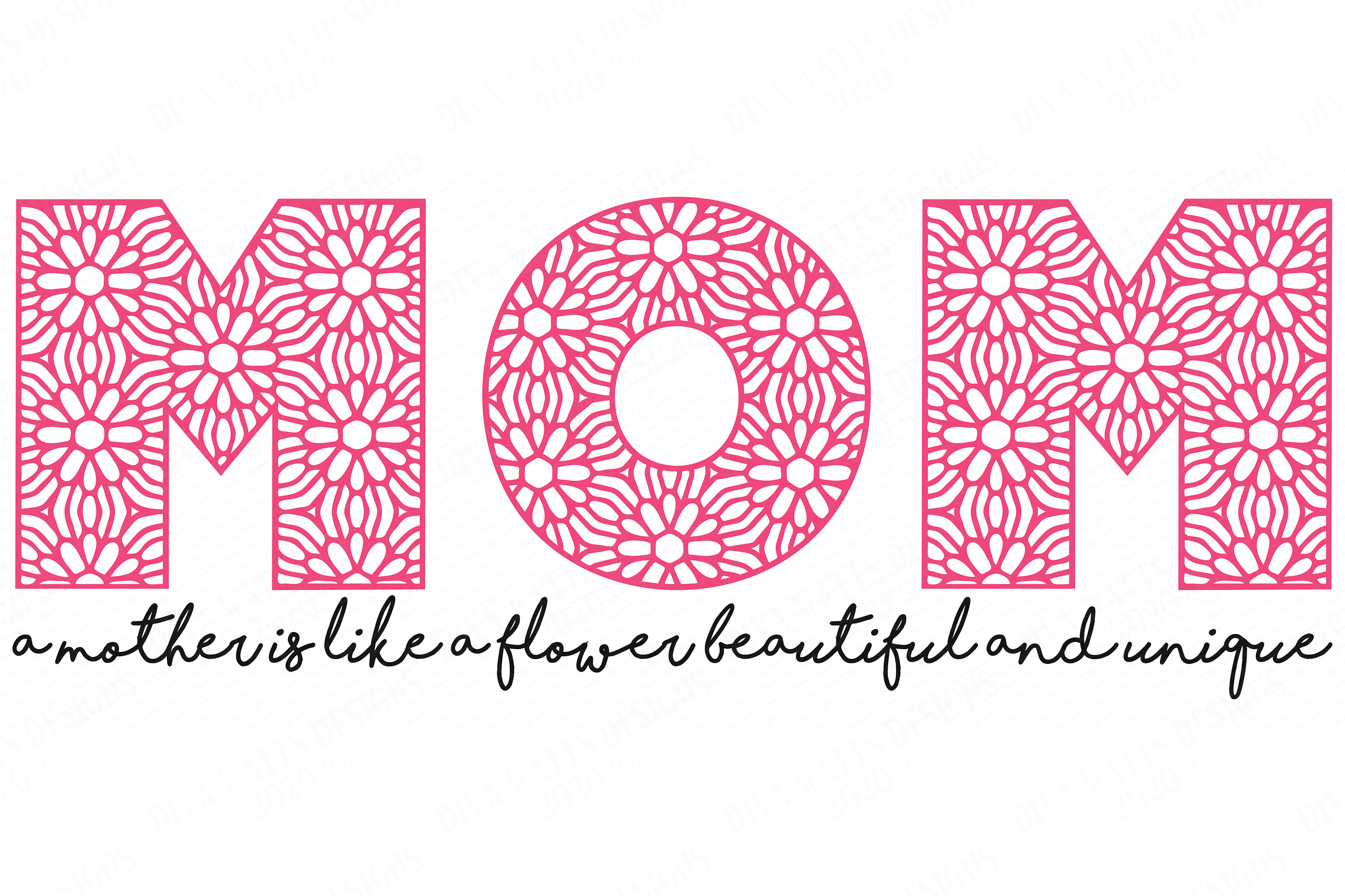 Mom - A Mother Is Like A Flower Beautiful And Unique SVG DXF (539130