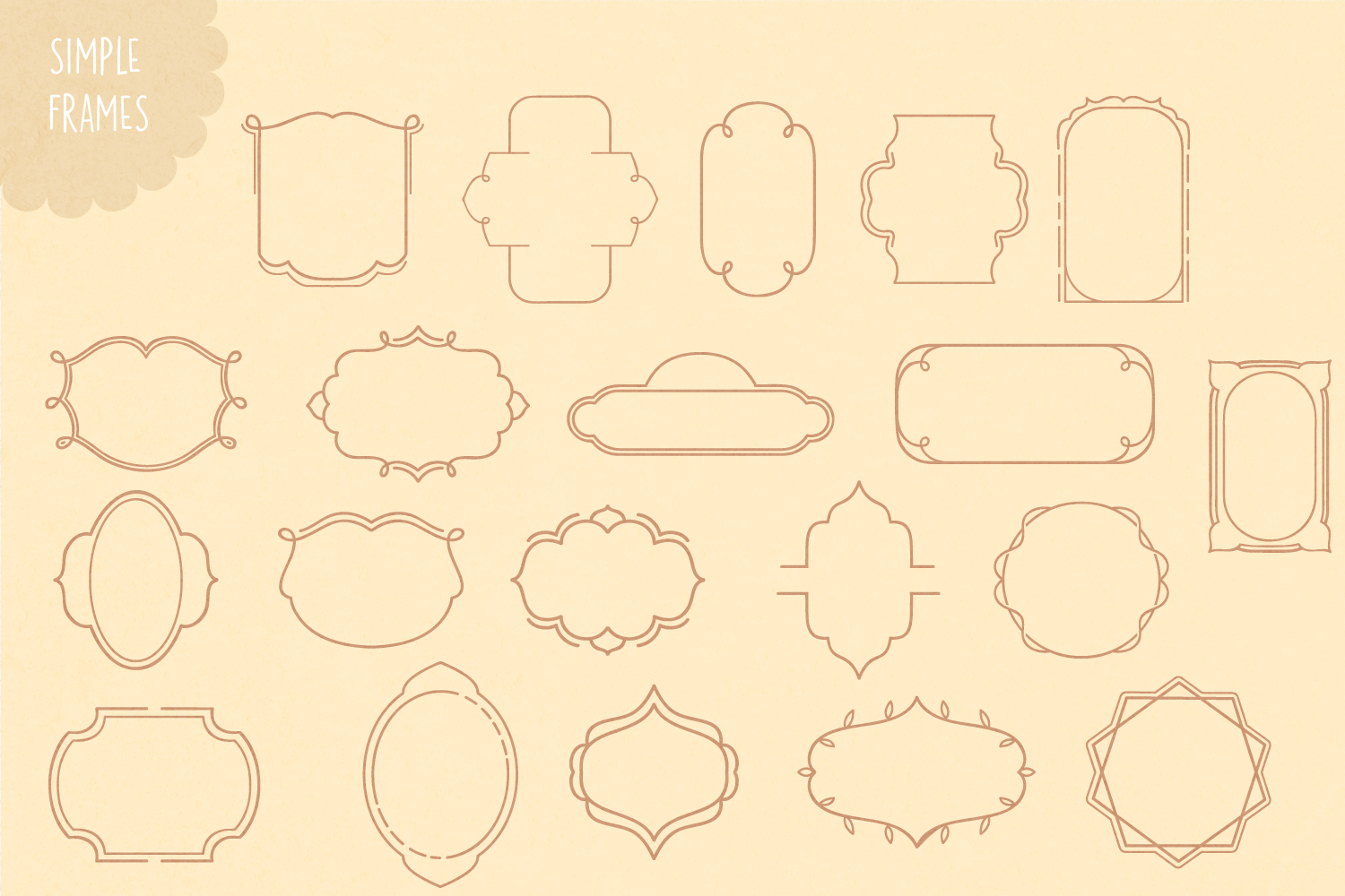 Simple Geometric Frames 20 SVG cut files