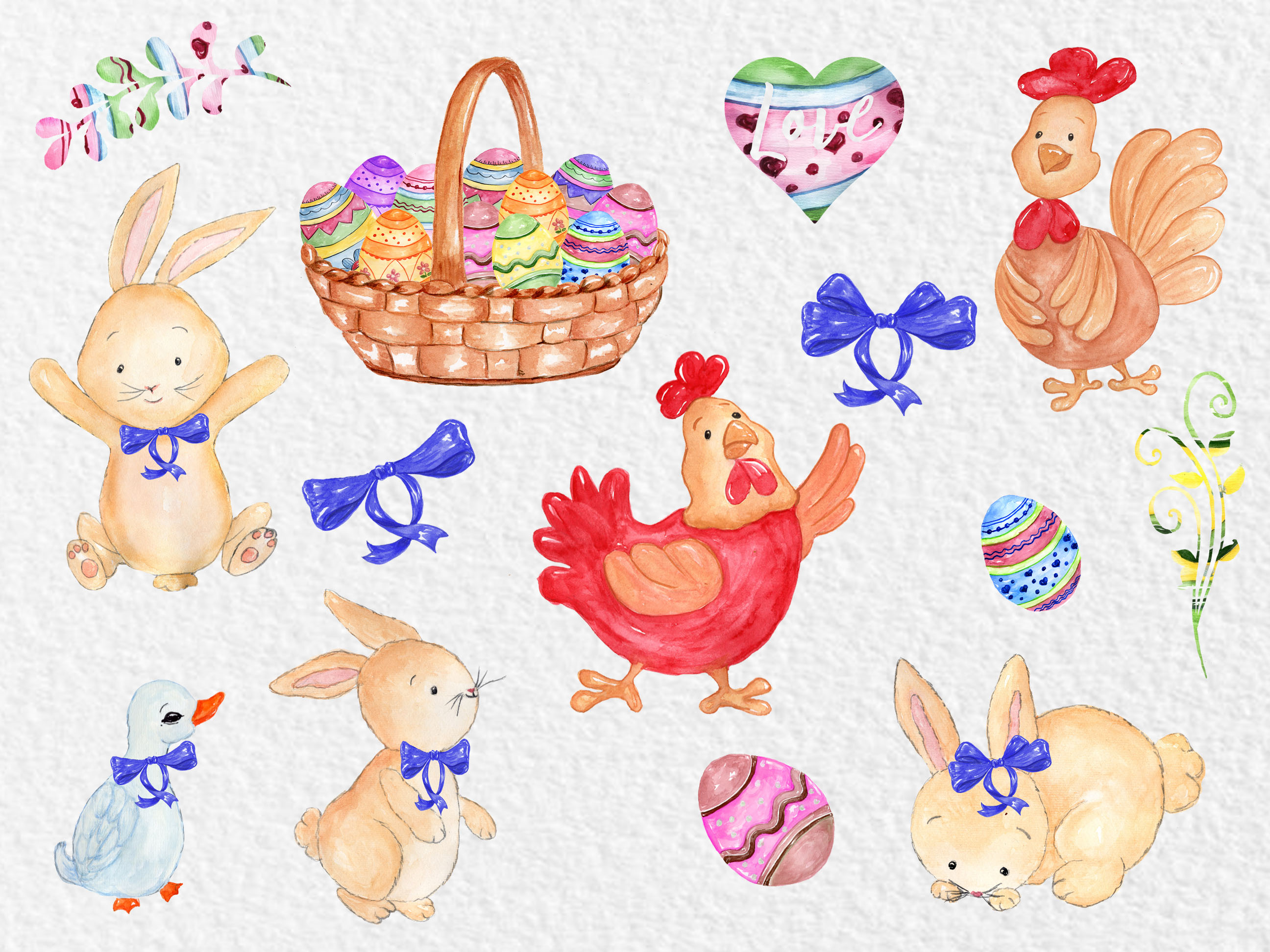Download Watercolor Easter clipart (56366) | Illustrations | Design ...