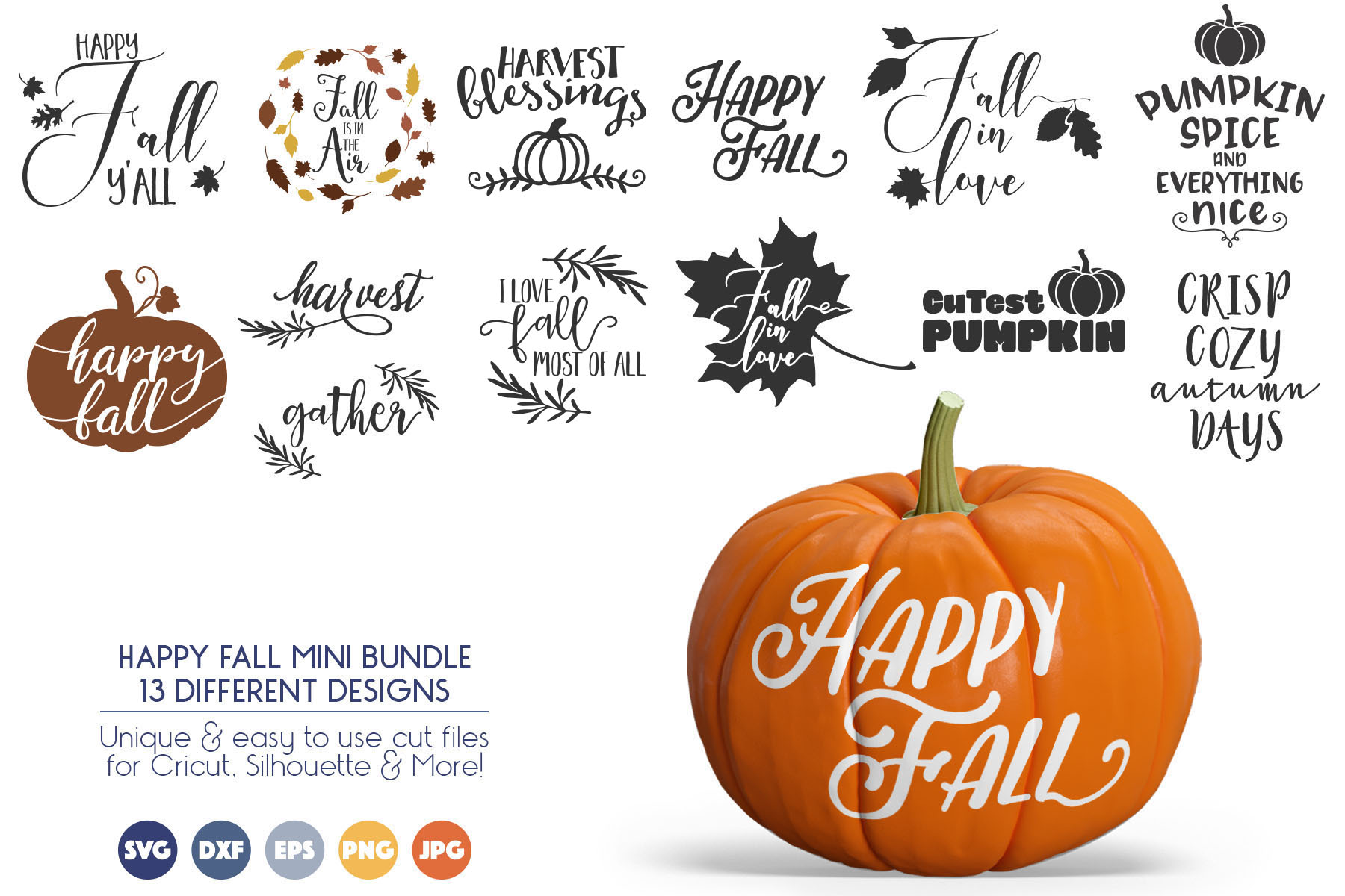 Download Fall / Thanksgiving Bundle - 13 SVG Designs