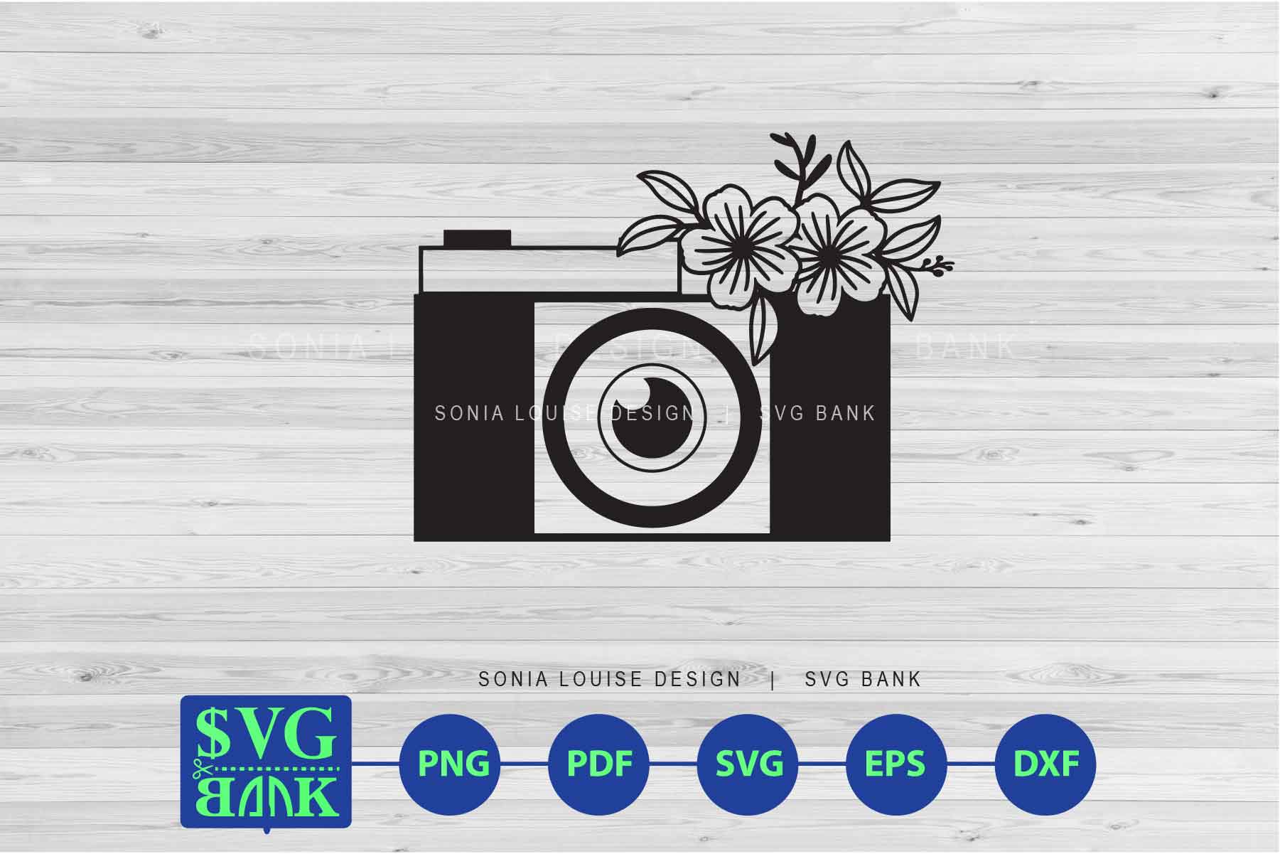 Camera Svg Mirrorless Camera With Flower Photography Logo