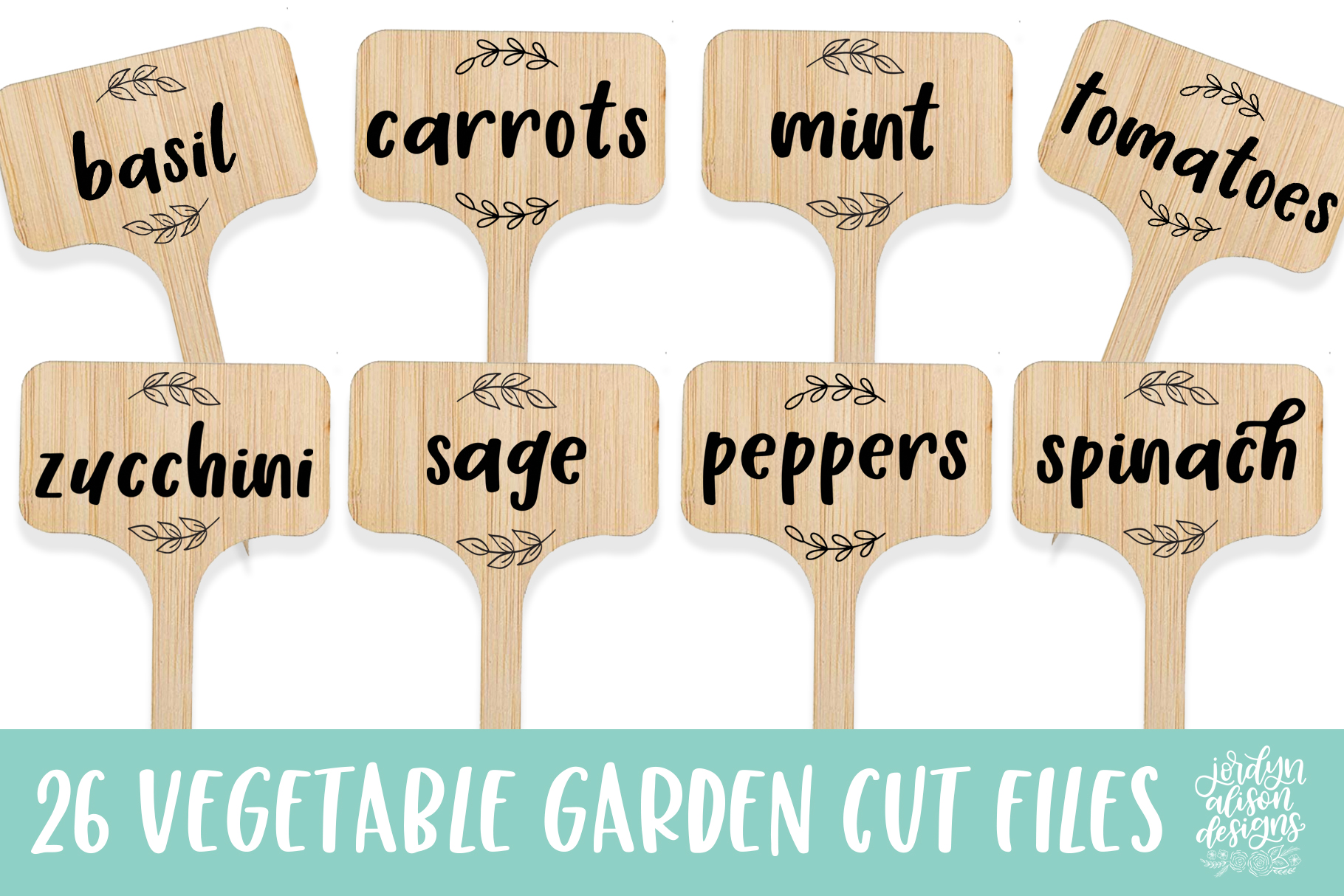 26 Vegetable Garden Labels Flags Svg Cut File Bundle